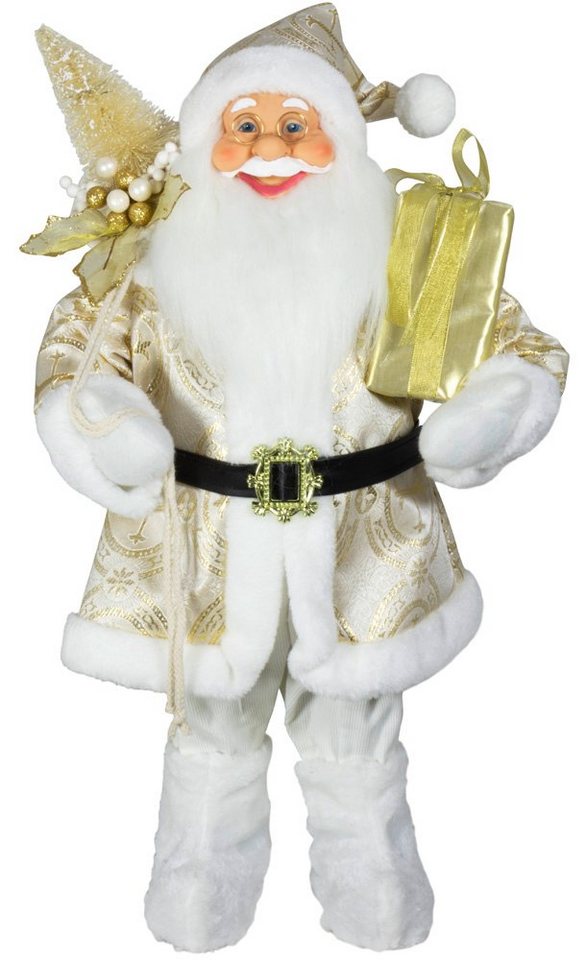 Christmas Paradise Weihnachtsmann Paul Dekofigur 60cm Nikolaus, Gold-Weiß  Weihnachtsdeko
