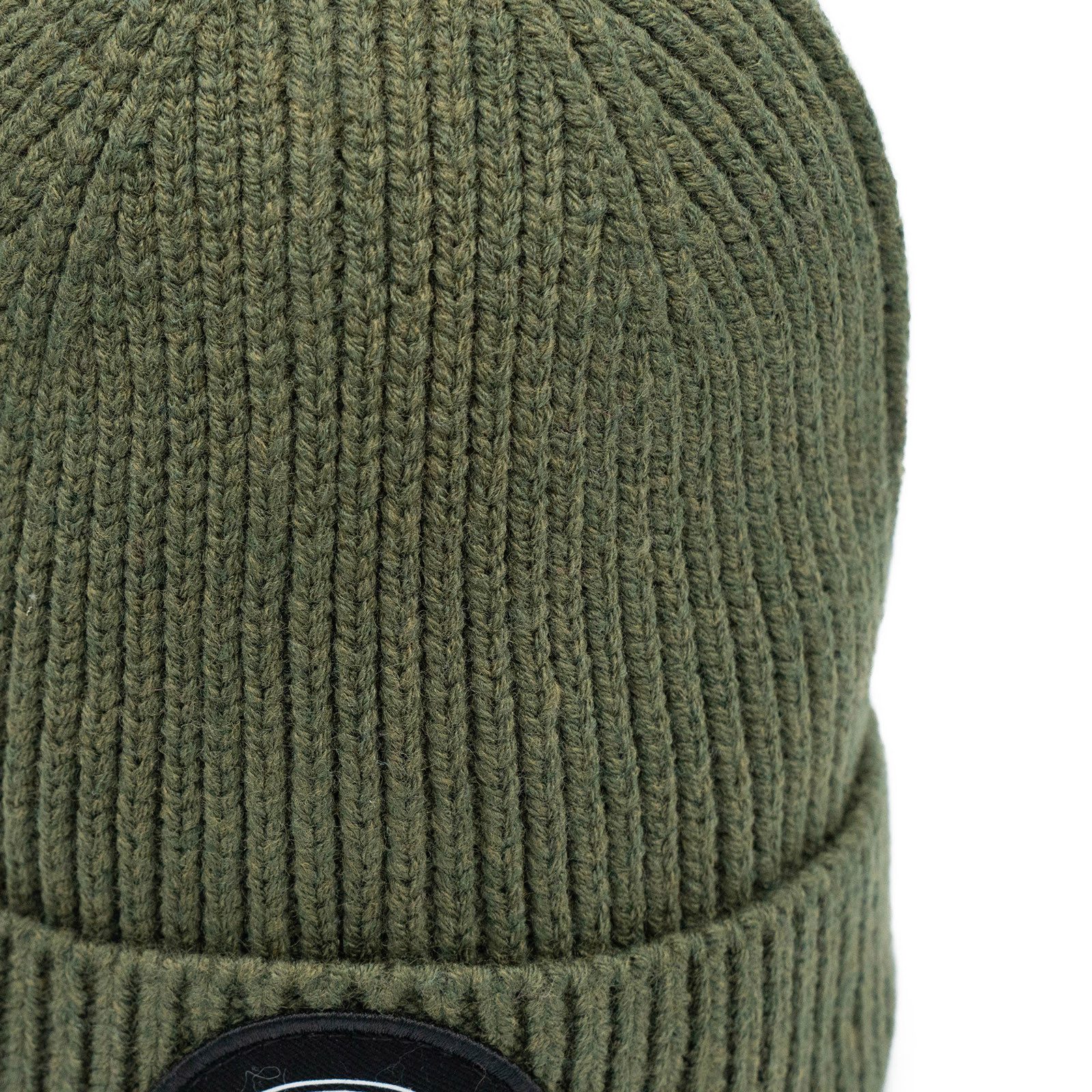 Weber GmbH Beanie Weber #Werkeholics Beanie grün (1-St) mit Logo, grün, mit breitem Umschlag