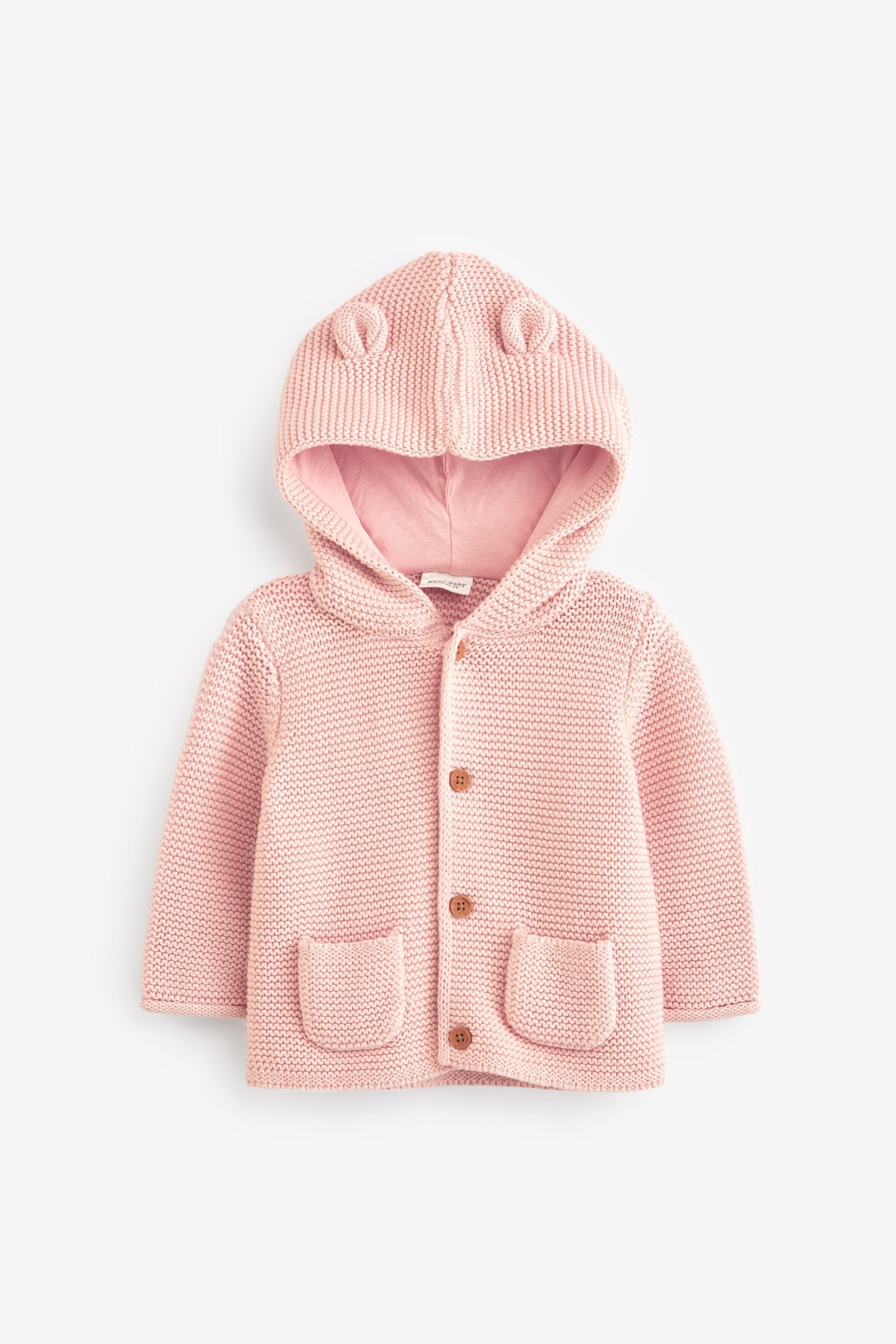 (1-tlg) mit Kapuzenstrickjacke Strickjacke Baby Öhrchen Next