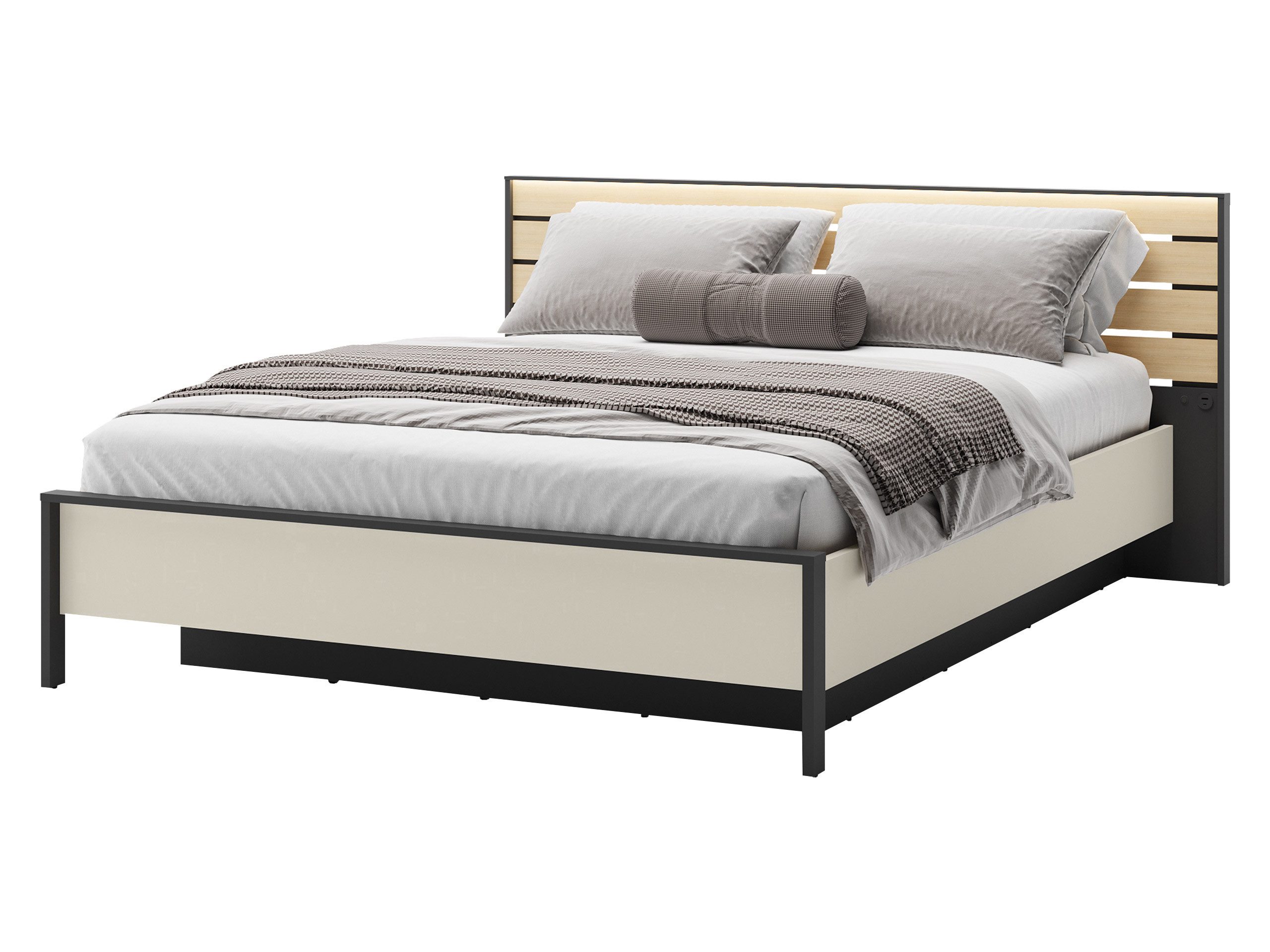 MIRJAN24 Bett Enna EN-02 (mit Bettkasten), USB-Anschlus, Metallrahmen