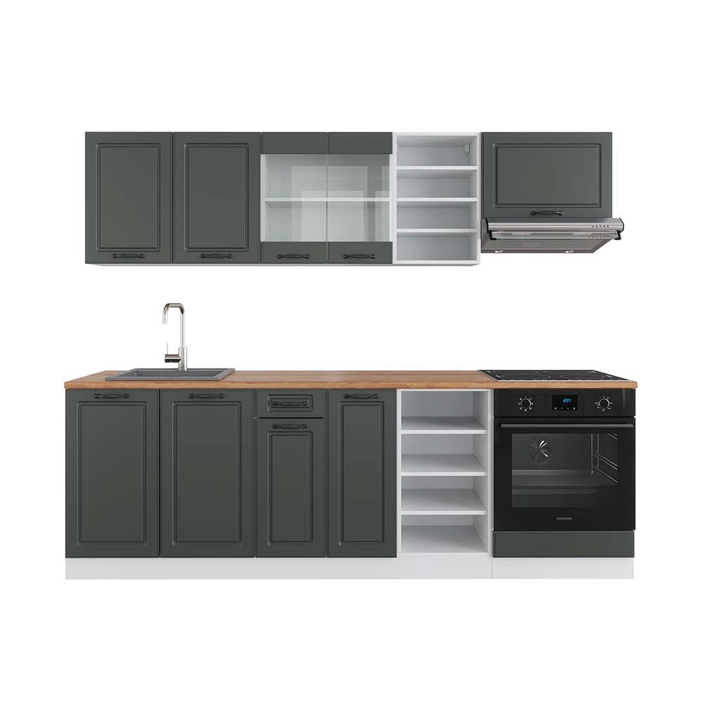 Vicco Winkelküche R-Line, Goldkraft Eiche/Anthrazit, 257 günstig online kaufen