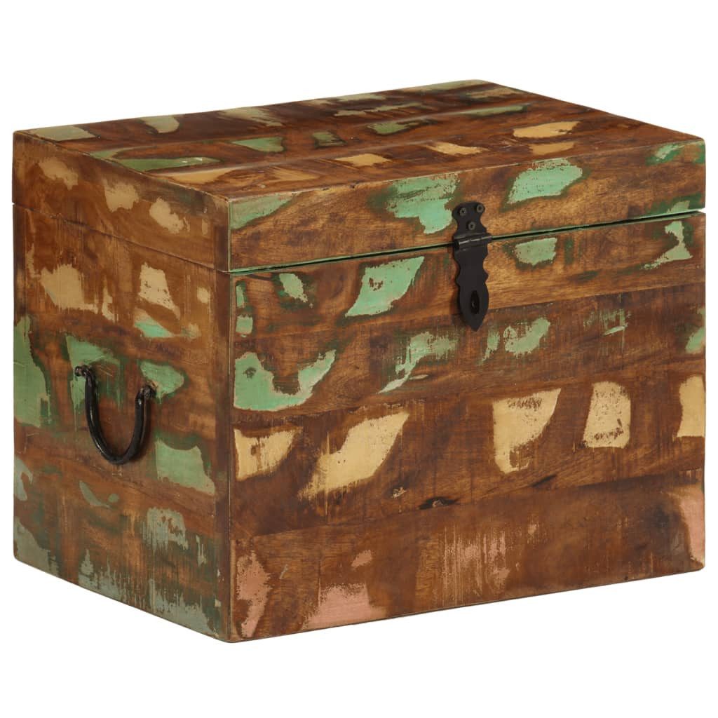 furnicato Truhe Holztruhe Antik-Stil 39x28x31 cm Mehrfarbiges Massivholz (1 St), Handgefertigte Aufbewahrungsbox mit Stauraum im Vintage-Look