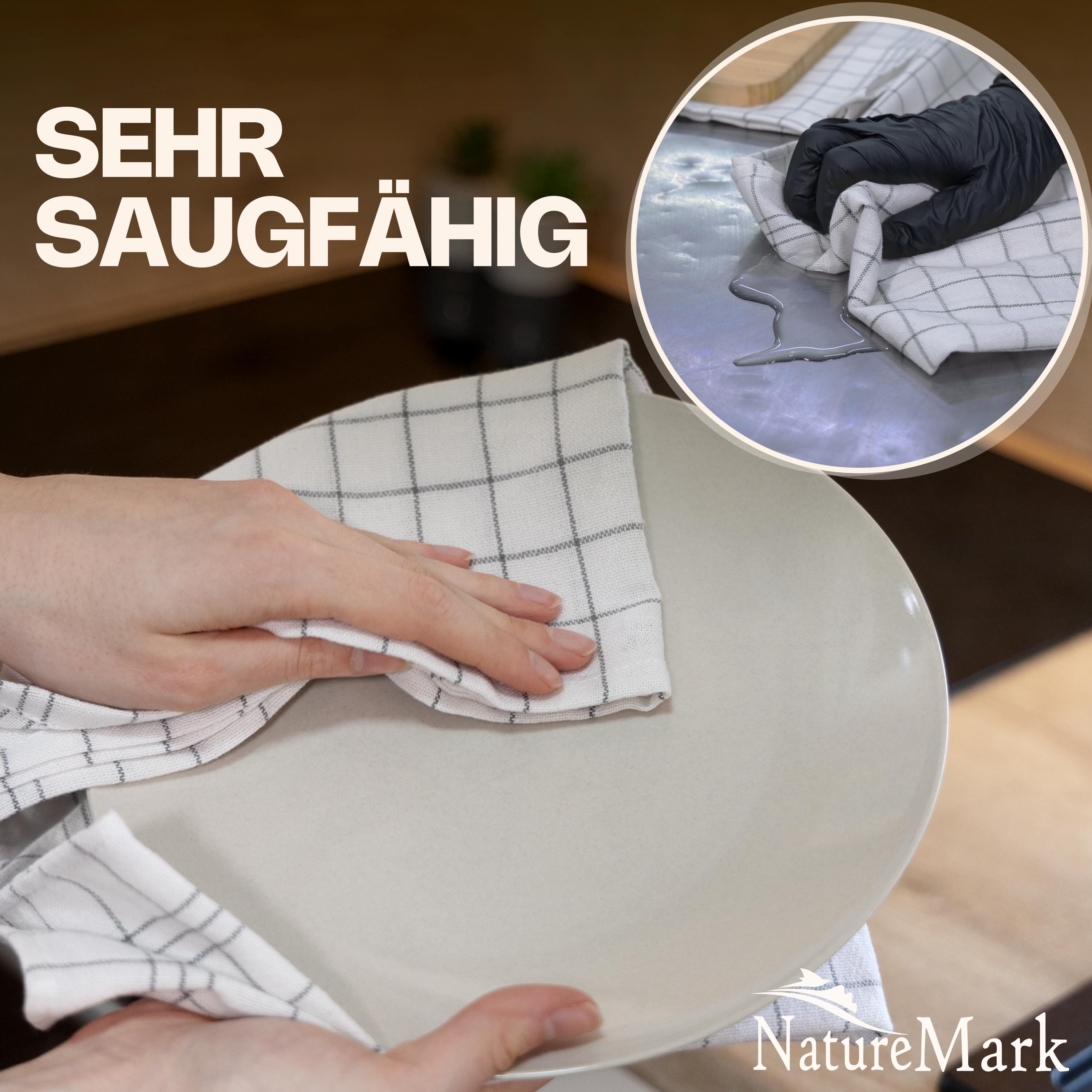 NatureMark Geschirrtuch 10er-Set Küchentücher 50x70cm, (Set, günstig online kaufen