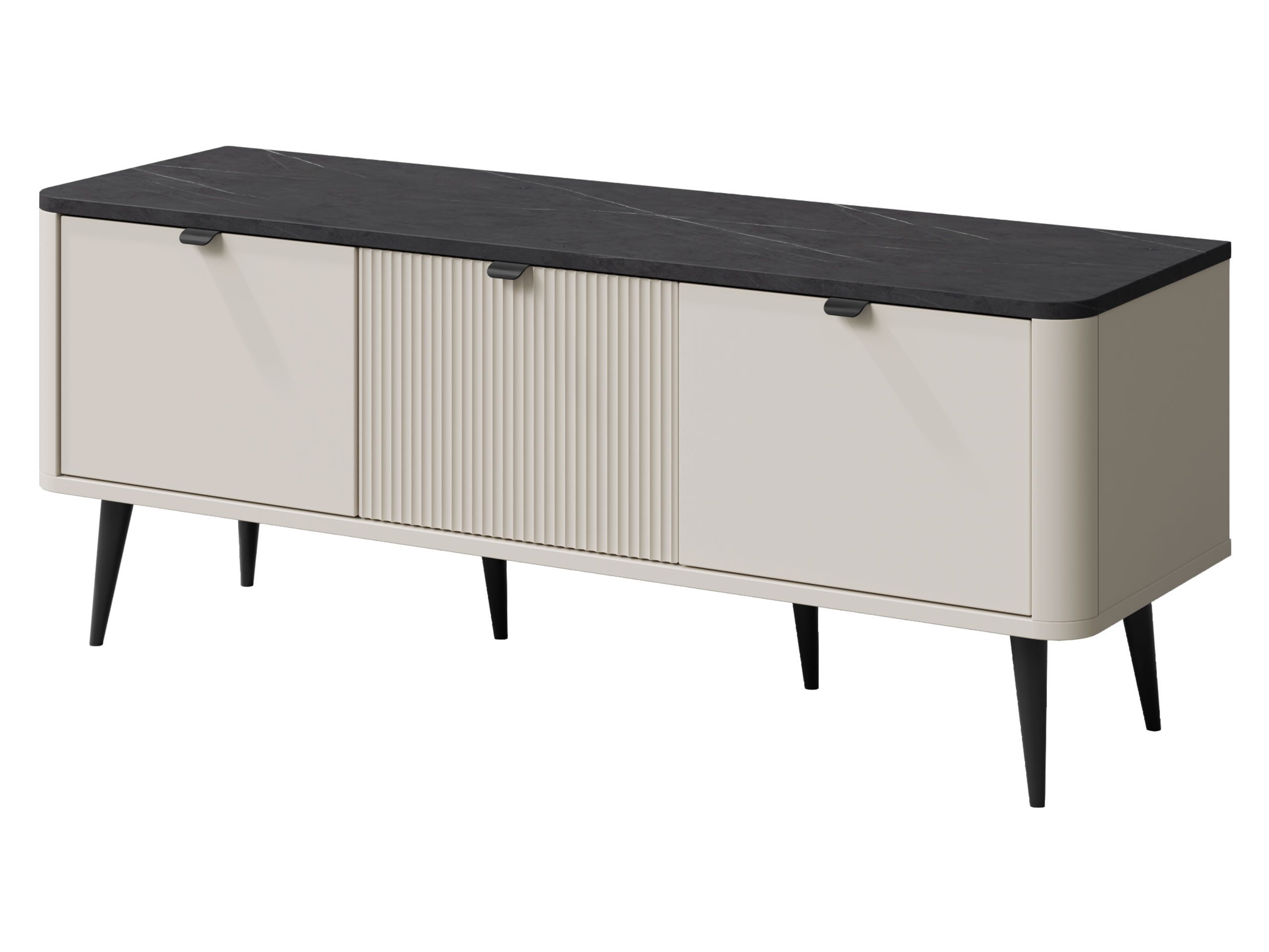 MIRJAN24 TV-Schrank Marly 3K RE14 (mit drei Klappen) 130x40x52 cm, gedämpftem Schließsystem