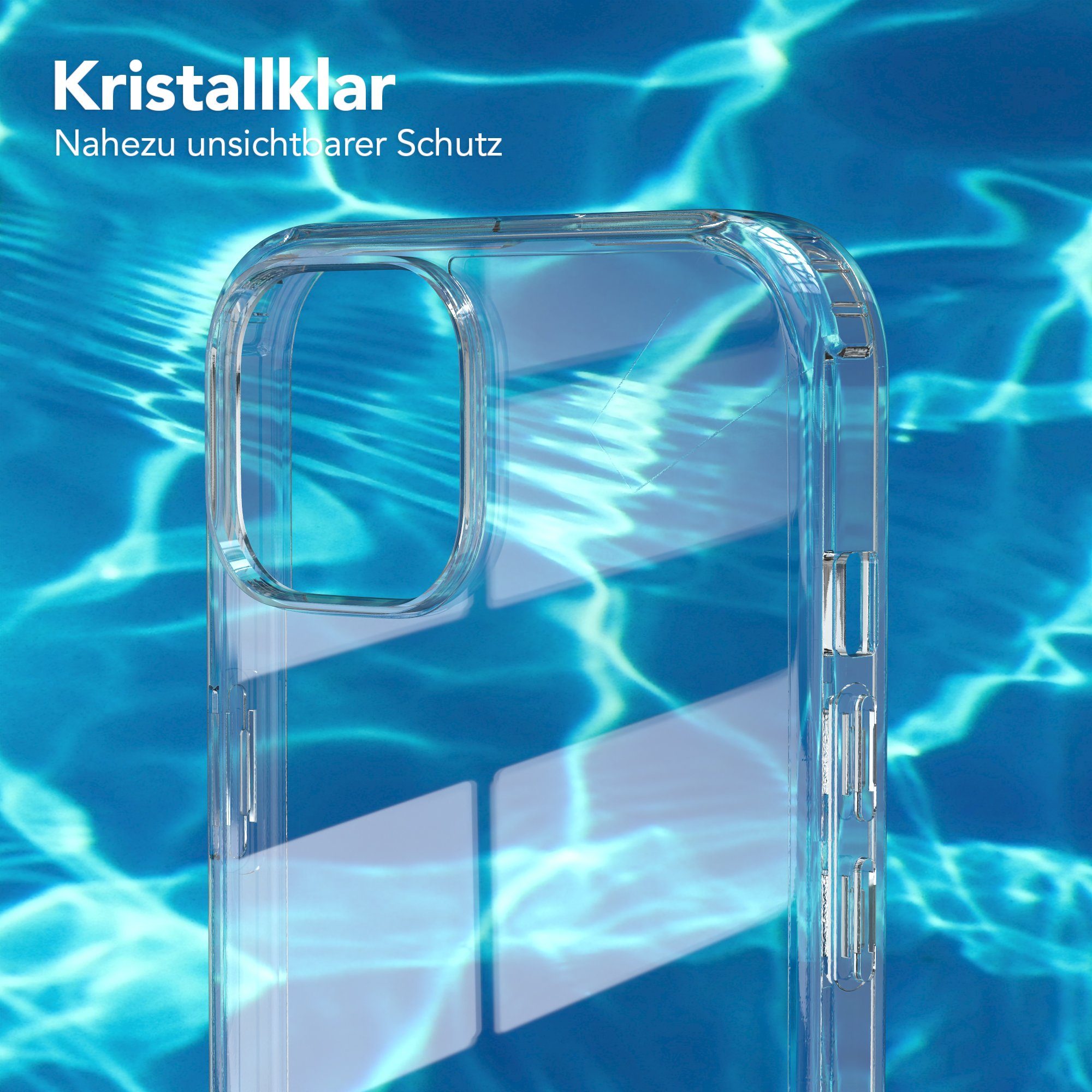 EAZY CASE Handyhülle Crystal Clear Case für Apple iPhone 14 6,1 Zoll, Schutzhülle Kameraschutz Silikonhülle Transparent Handyhülle Slimcover
