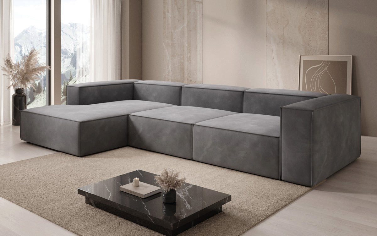 Luxusbetten24 Sofa Designer Sofa Lesley L, in Samt günstig online kaufen