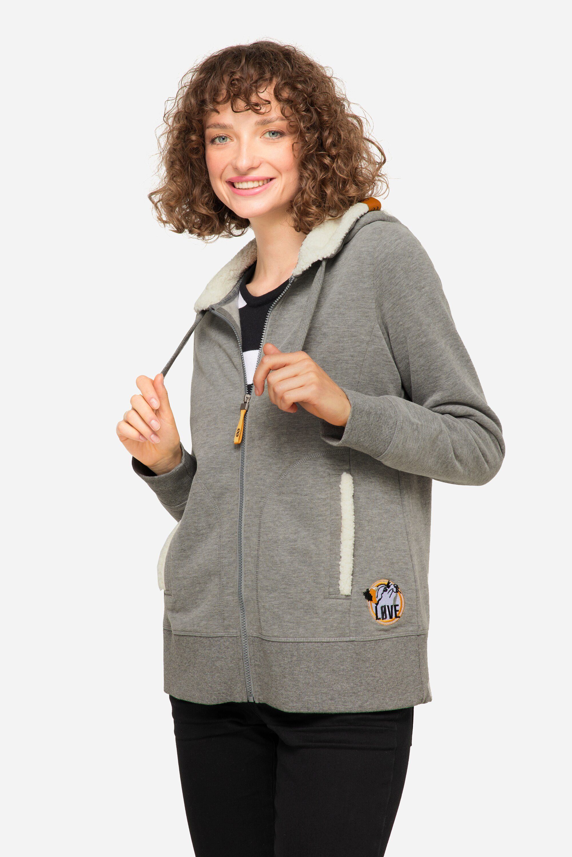 Laurasøn Sweatjacke Hoodie-Jacke Sweat Kapuze innen aus Teddy Langarm | Jacken