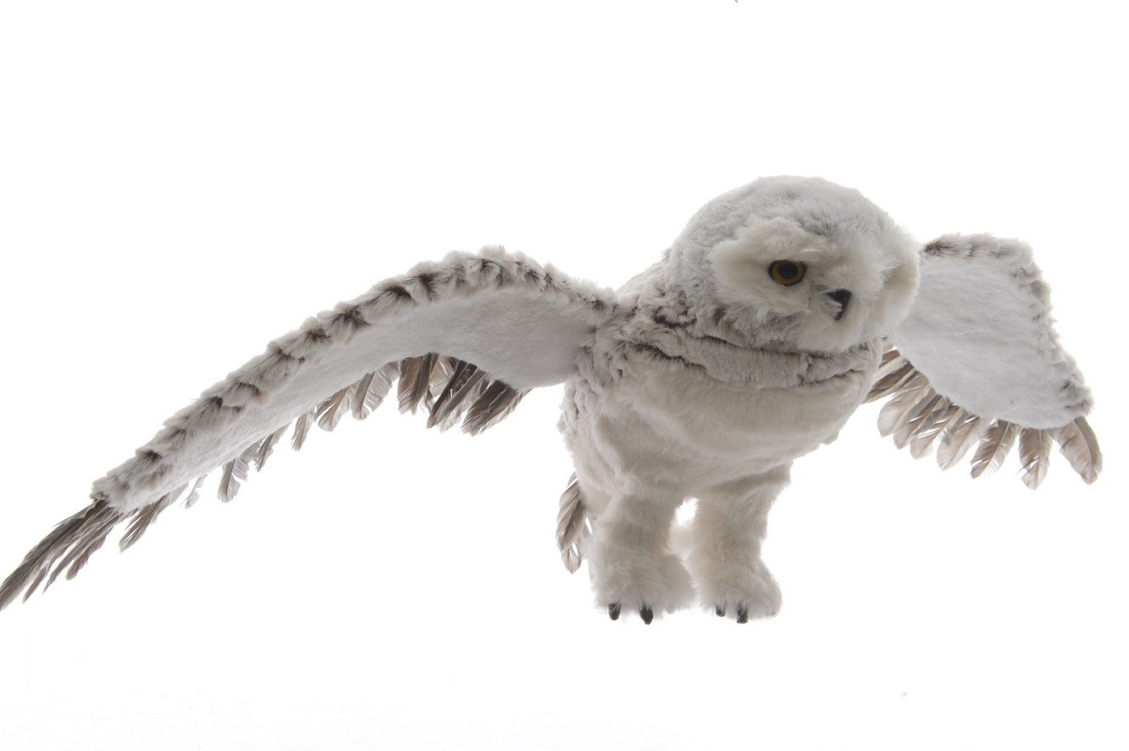 Kaemingk Tierfigur Eule Dekovogel Schneeeule Polyester echte Federn grau 23 günstig online kaufen