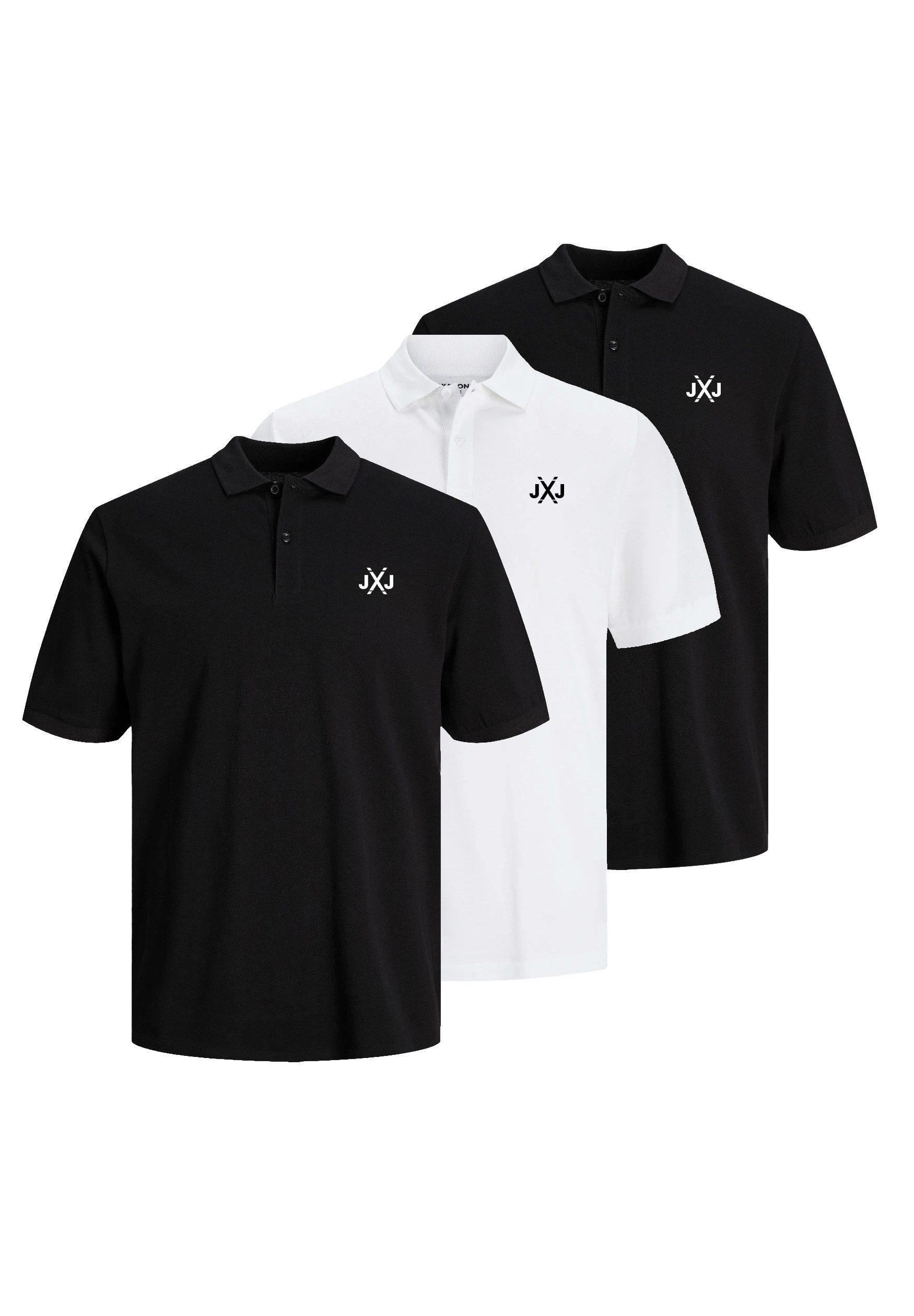 Jack & Jones Poloshirt RISE INFINITY POLO MULTIPACK Poloshirt Polohemd Kurzarm Basic Unifarben Mehrstückpackung T-Shirt