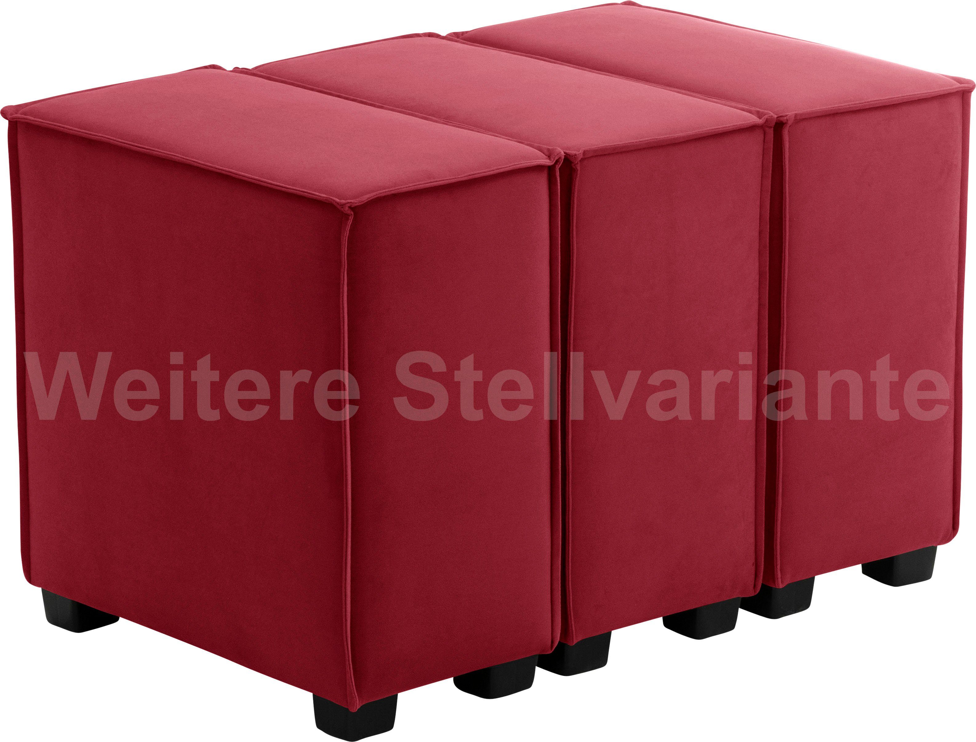 Hocker rot Set, 3 Wohnlandschaft aus Max MOVE, 1 3 oder Sitz-Elementen, 11 Einzelsitze Winzer® Sofa-Set