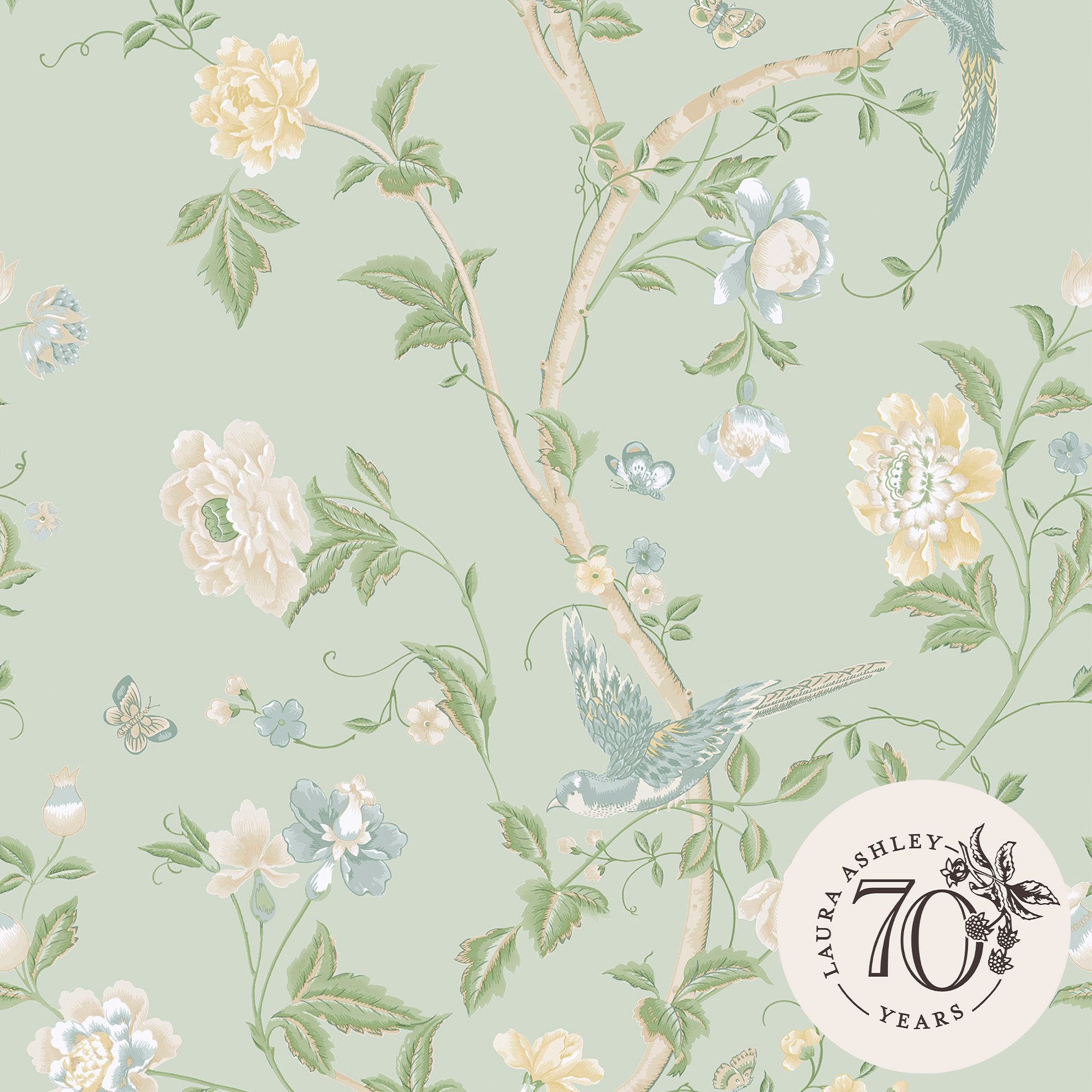LAURA ASHLEY Vliestapete Pointon Fields, glatt, günstig online kaufen