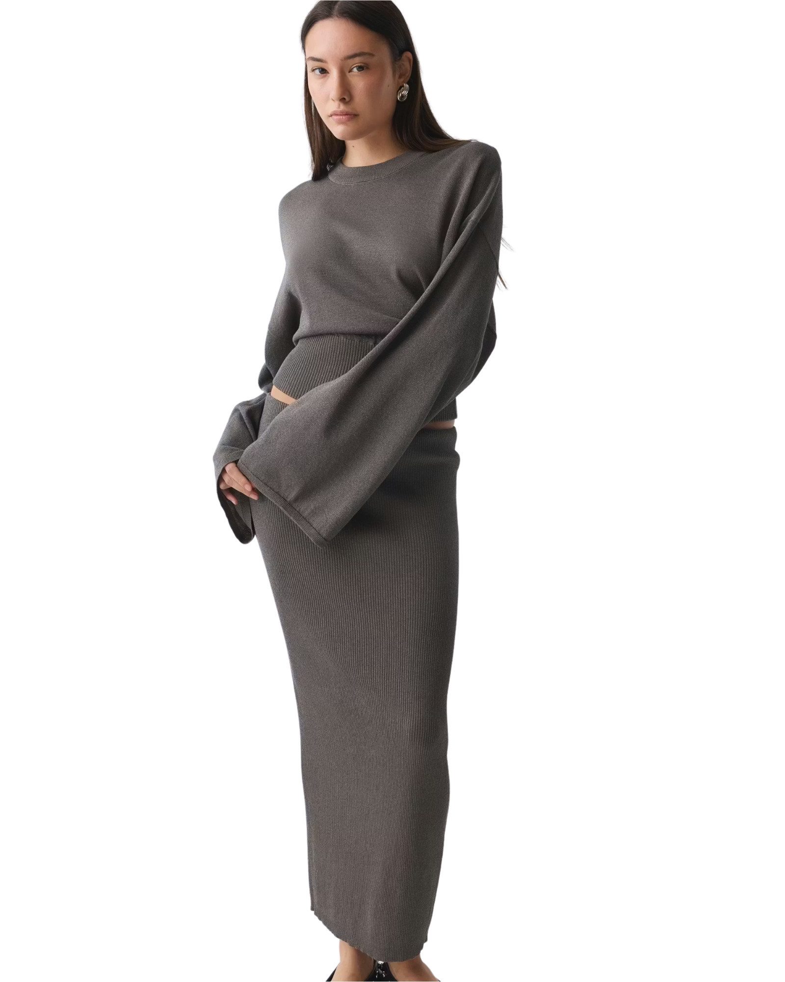 Gina Tricot Midirock Knitted metallic skirt