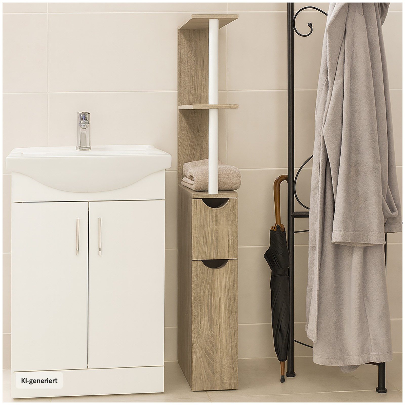 HTI-Living Raumteilerregal Raumteilerregal 118 cm Thekla Sonoma, Stück 1-tlg., Beistellschrank Nischenregal