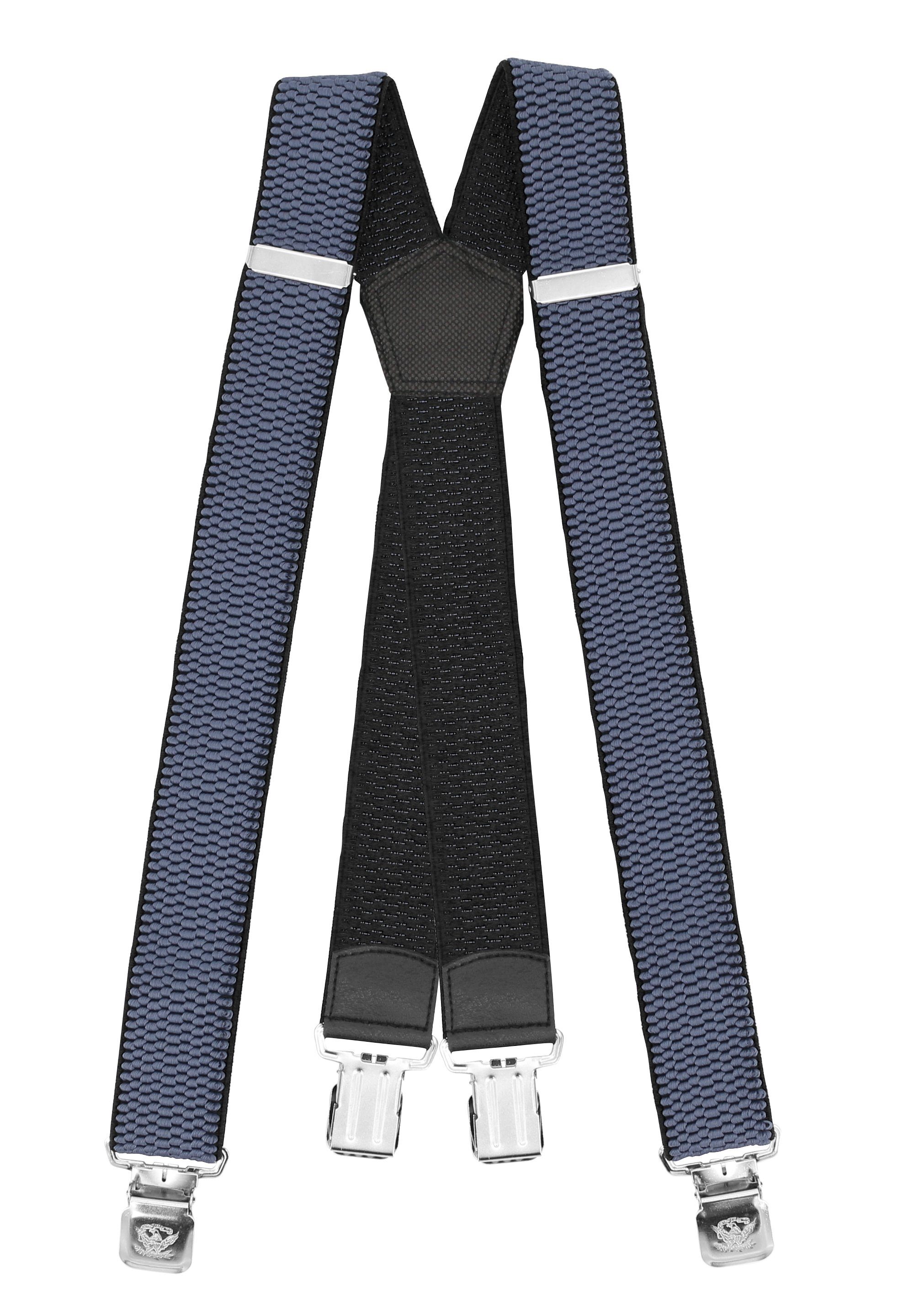 Fabio Farini Hosenträger 4cm Breites X-Design verstellbar mit extra starken Clipverschluss, Hellblau