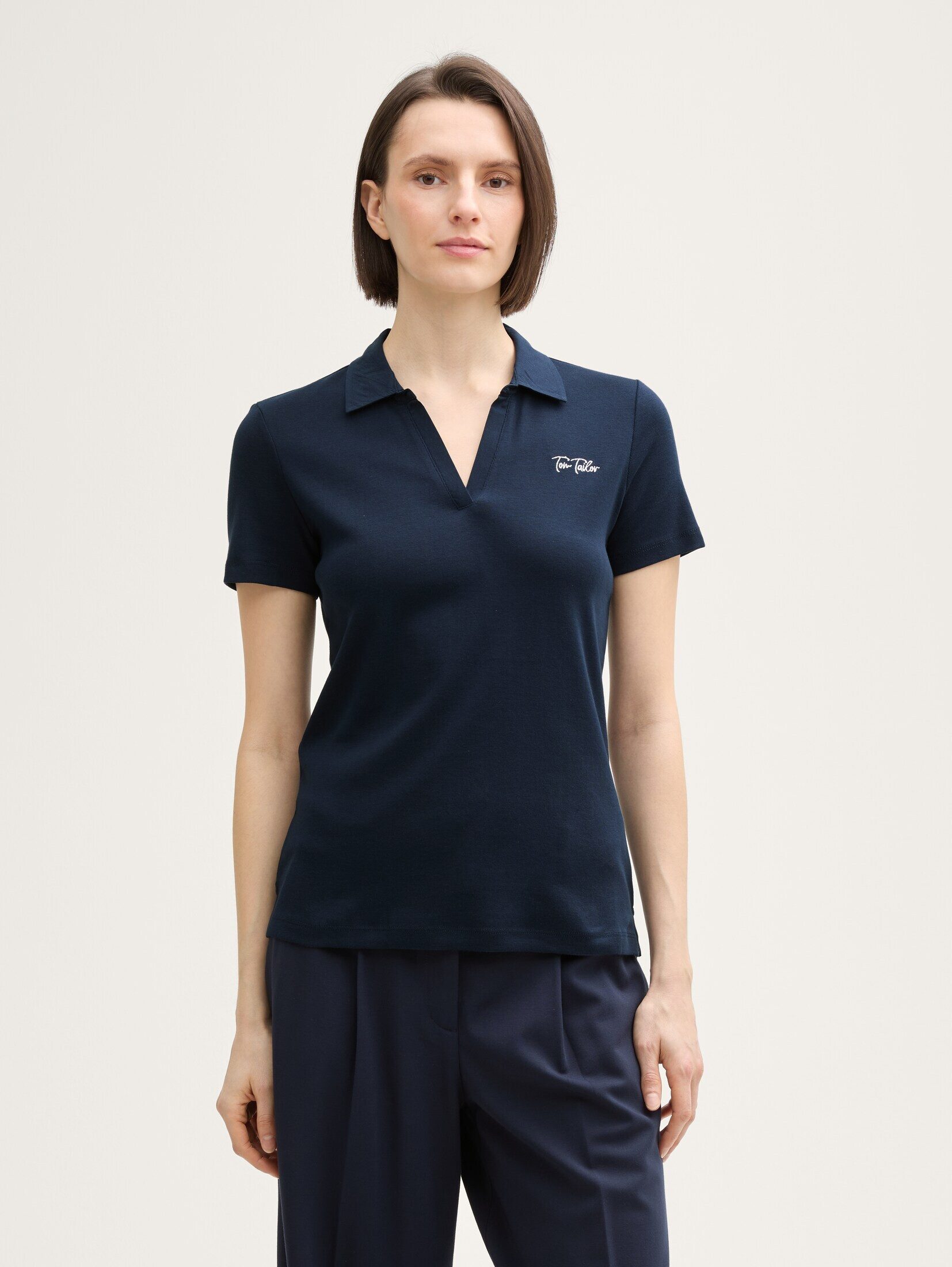 TOM TAILOR Poloshirt Poloshirts Basic Poloshirt mit Logo-Stickerei günstig online kaufen