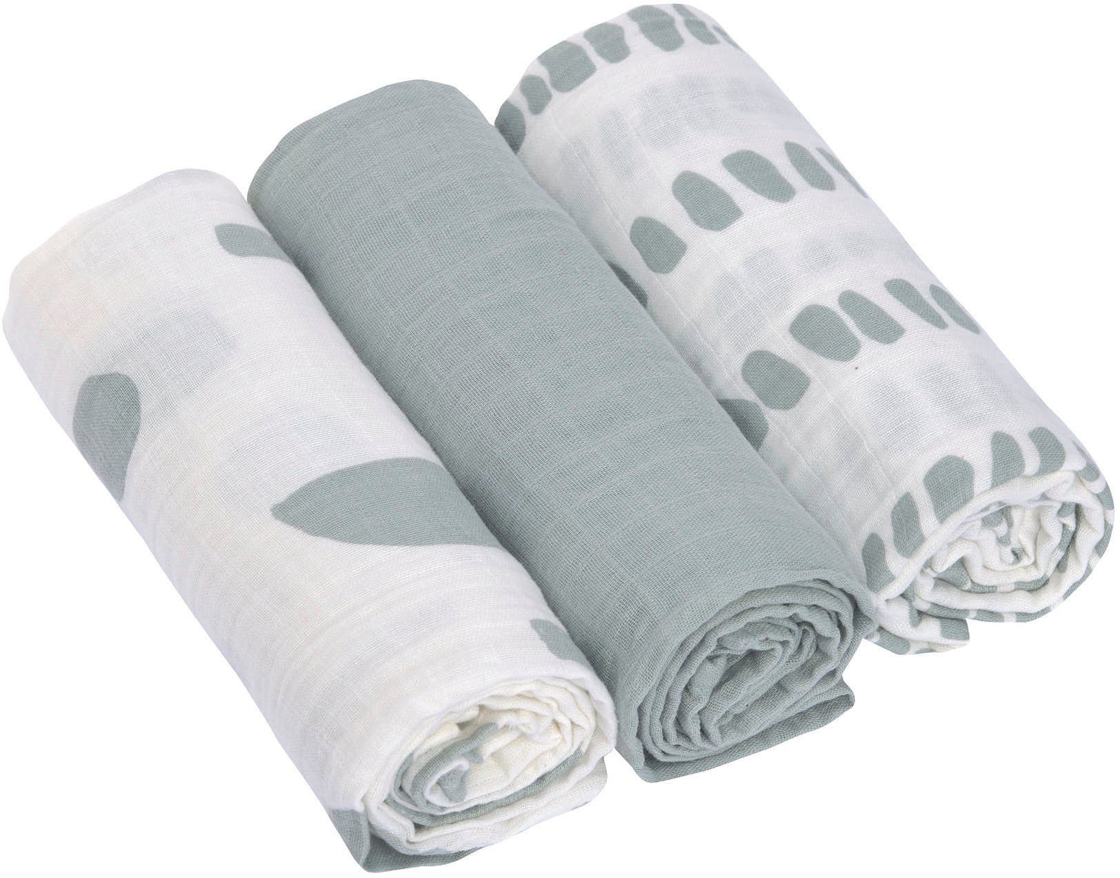 Mulltuch-Set 3-St) grey Stoffwindeln (Set, M, silver LÄSSIG Strokes