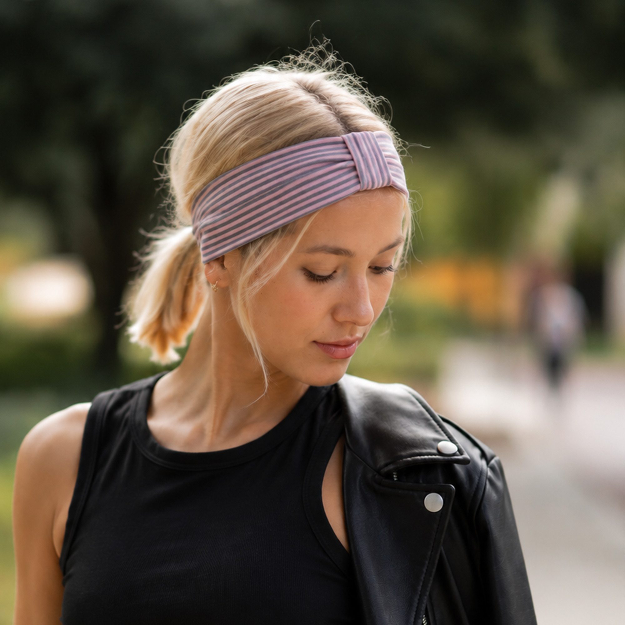 Britta Meier Haarband Stylische Baumwoll-Jersey Haarbänder mit Schlaufe Marke Britta Meier