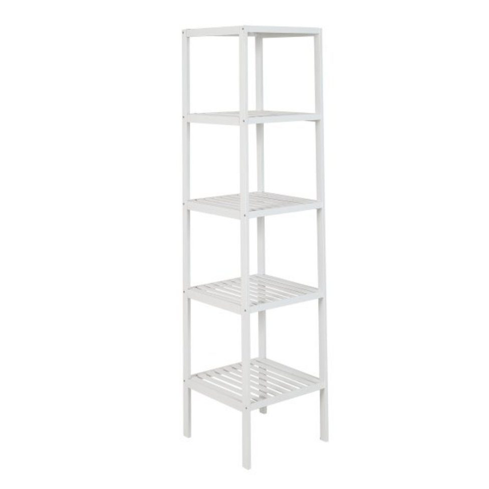 axentia Regal Bambusregal, 5 Ablagen, weiß 134871, 1-tlg.