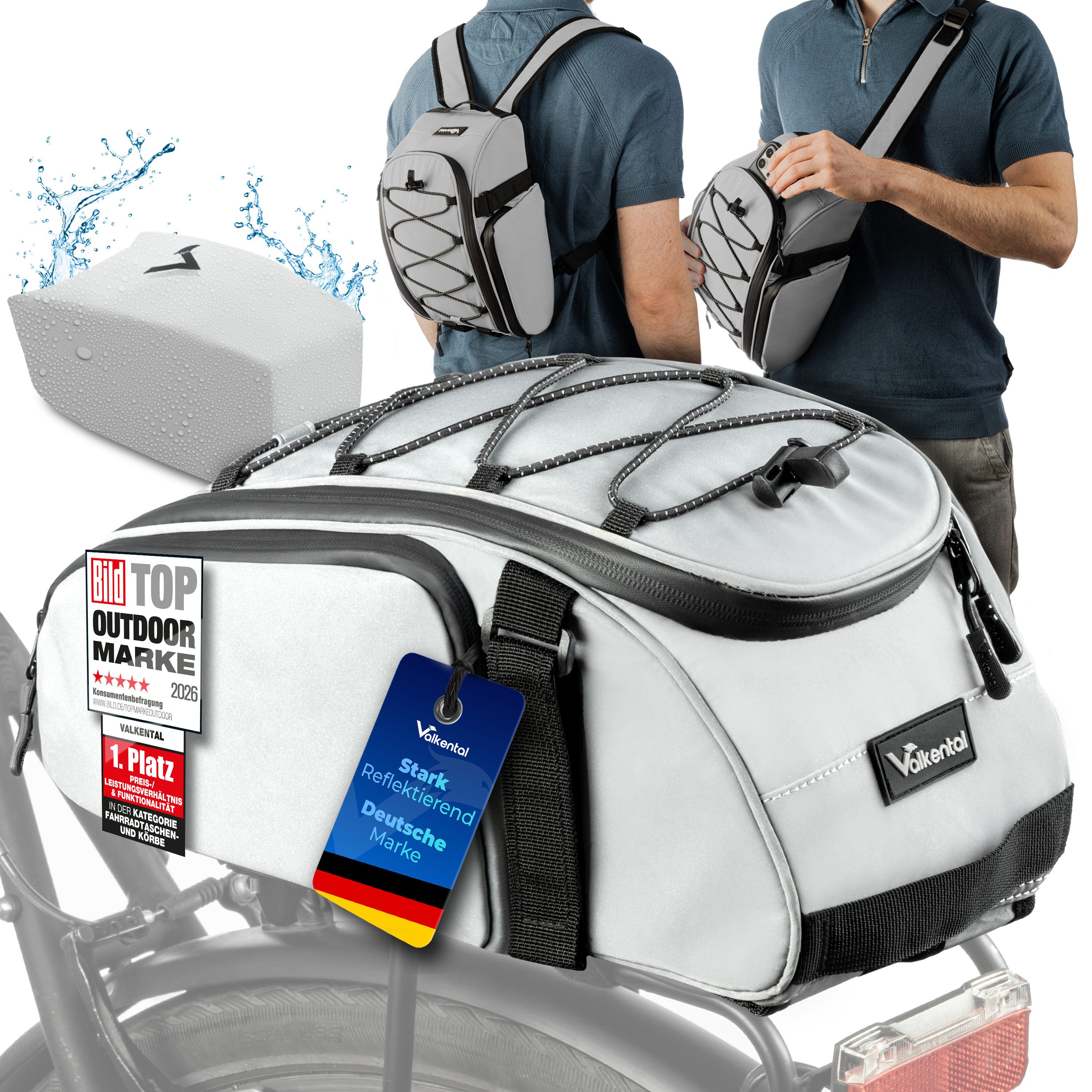 Gepäckträgertasche 3in1 Fahrradtasche Trunk Bag