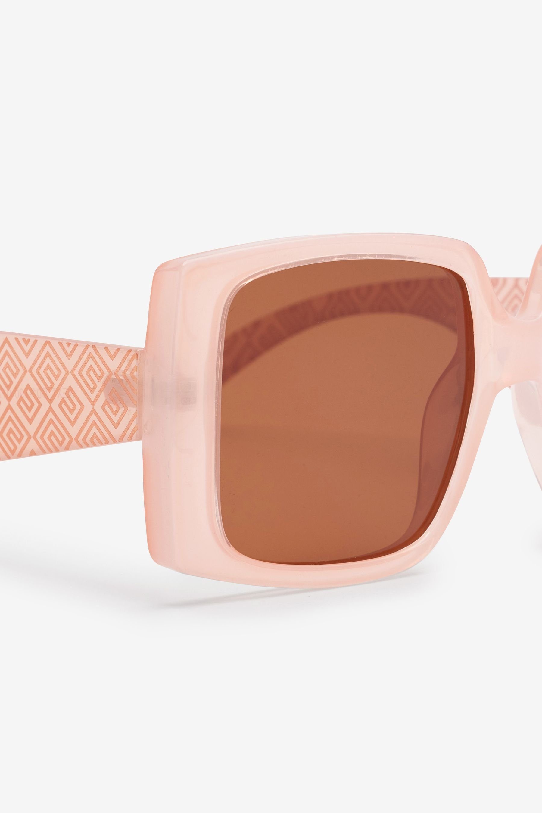 Eckige Sonnenbrille Sonnenbrille mit Monogramm (1-St) Next Pink Pale