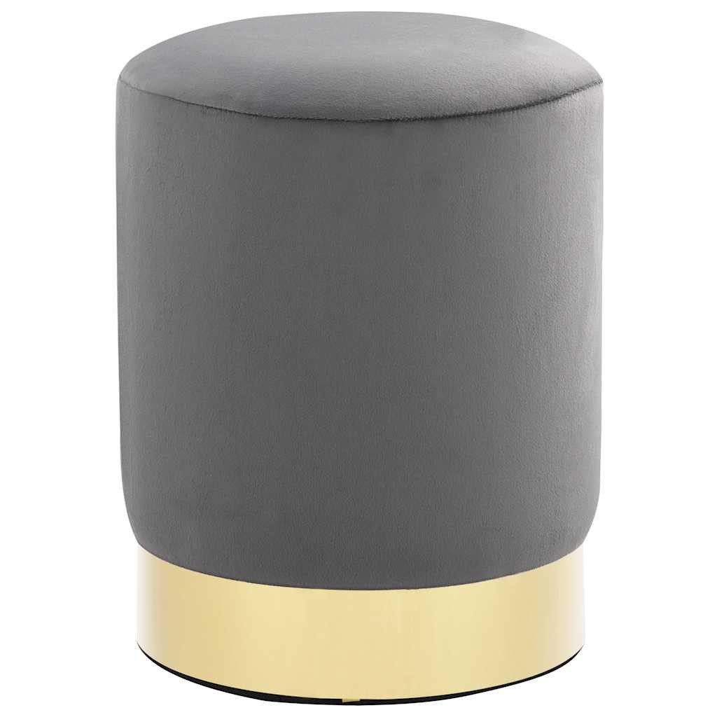 vidaXL Hocker, Hocker Dunkelgrau und Golden Samt