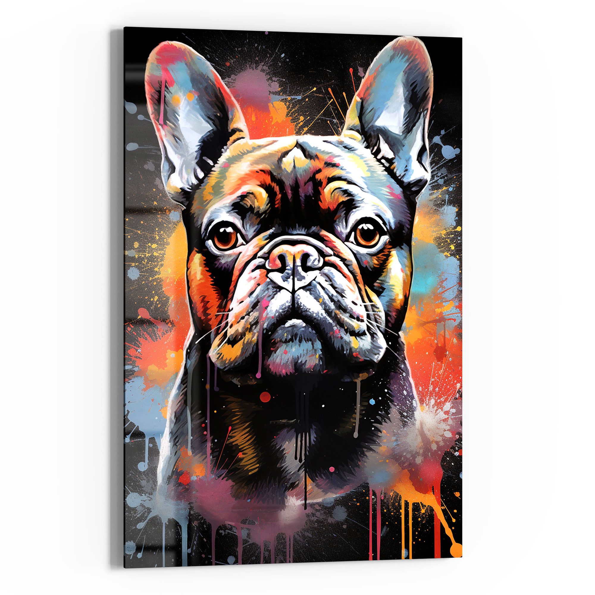 Glasbild 'Bunte Bulldogge'