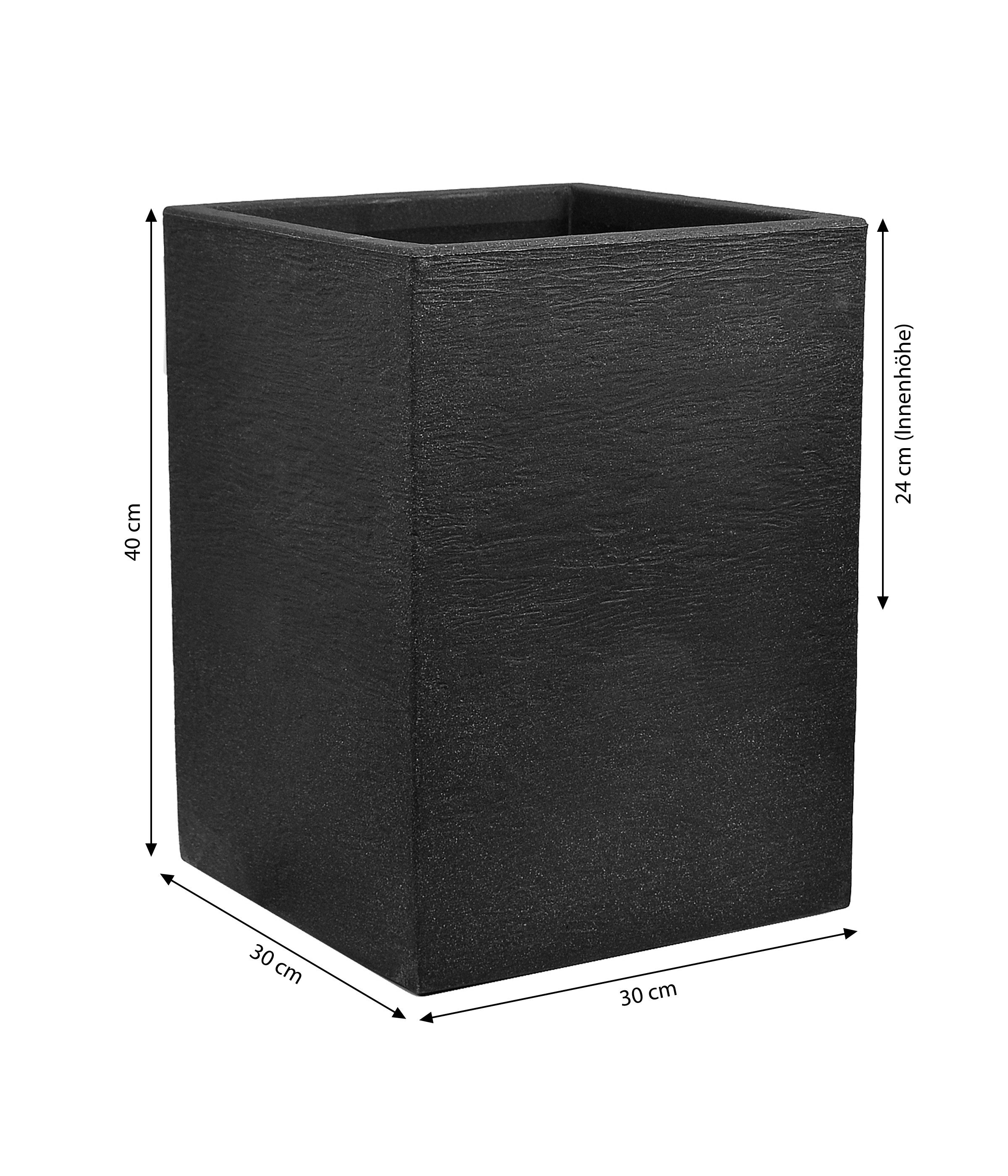 Dehner Blumentopf Pflanzsäule Palermo, eckig, versch. Größen, aus formstabilem und leichtgewichtigem Kunststoff