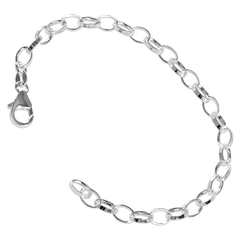 Vinani Silberarmband, Vinani Basis Bettelarmband Armband Italien hochwertig  Sterling Silber 925 Charm 20-21 cm für Charms Anhänger BCA20