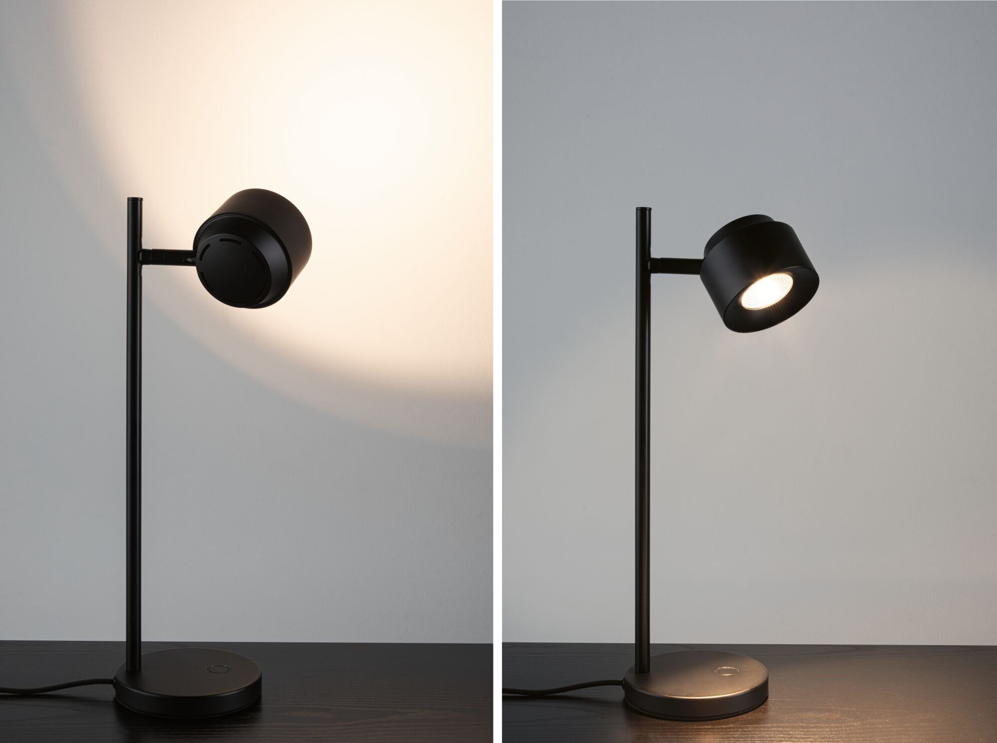 Paulmann Tischleuchte Puric Pane, LED fest integriert, Warmweiß, LED, dimmbar, Schwarz, Aluminium