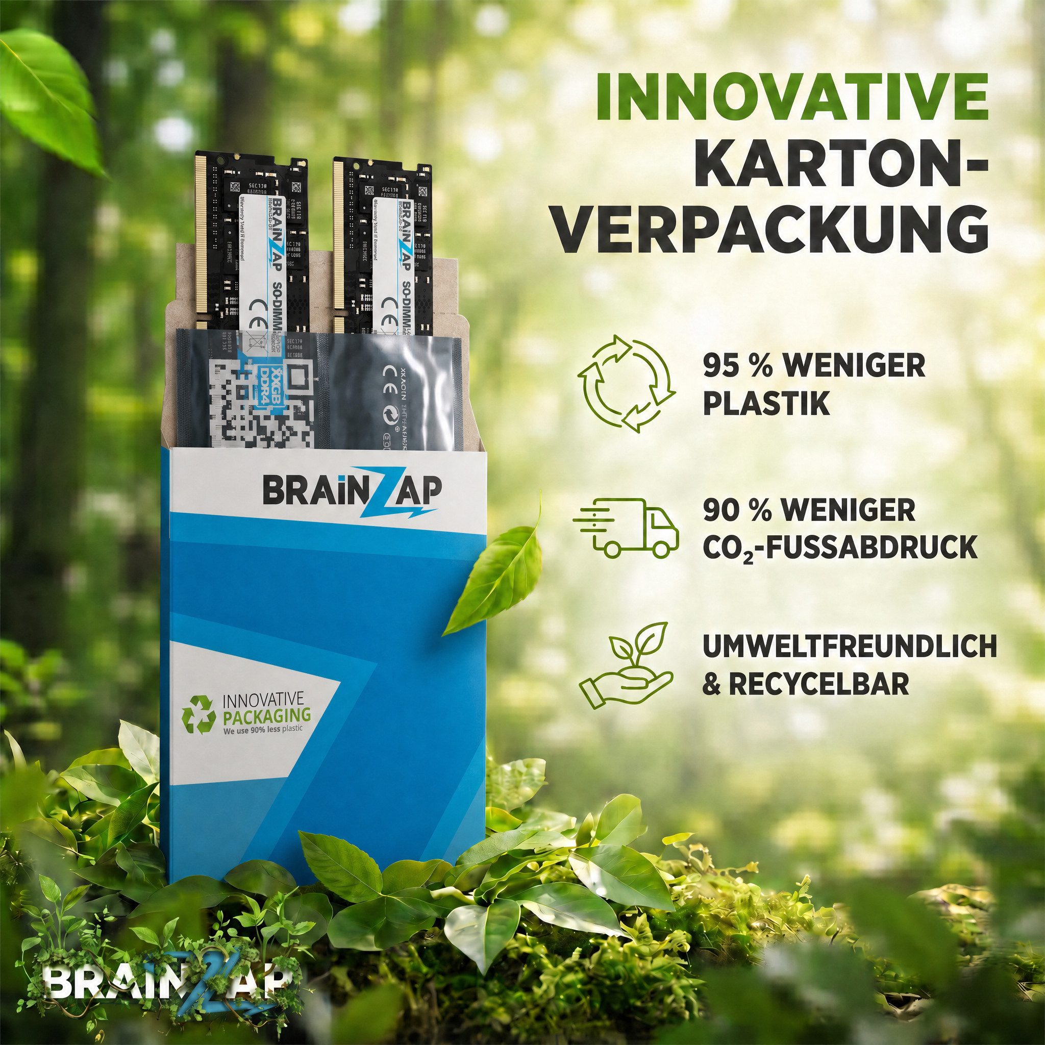 BRAINZAP 32GB (2x 16GB) RAM PC4-2666V SO-DIMM Laptop-Arbeitsspeicher (2666 MHz, CL19, 2Rx8, Non-ECC, Unbuffered, für Notebooks - Intel und) – Bild 5 von 5