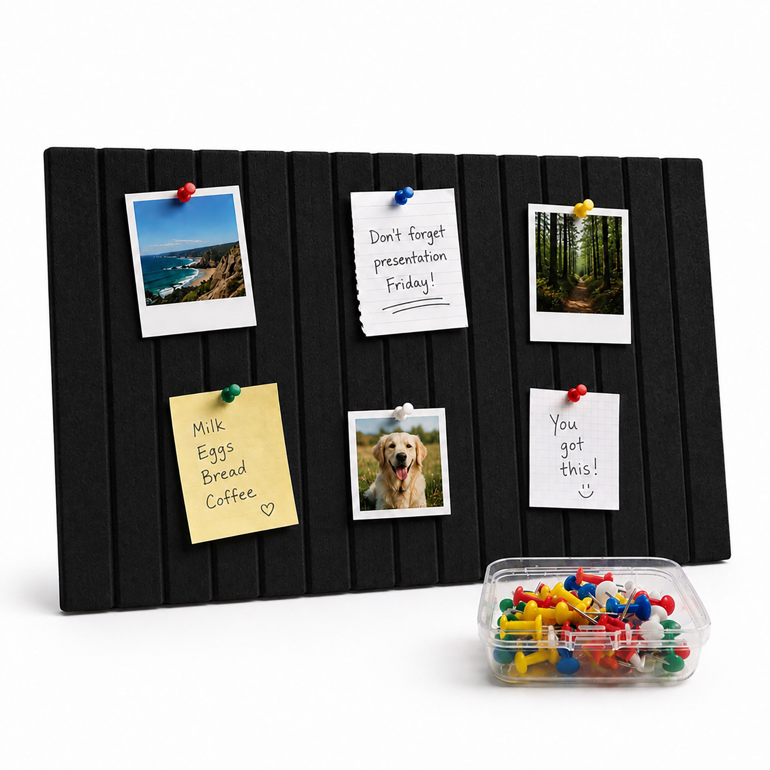 relaxdays Pinnwand Selbstklebendes Filzpinnwand Set, (2-tlg), schwarz, 60 x 40 cm