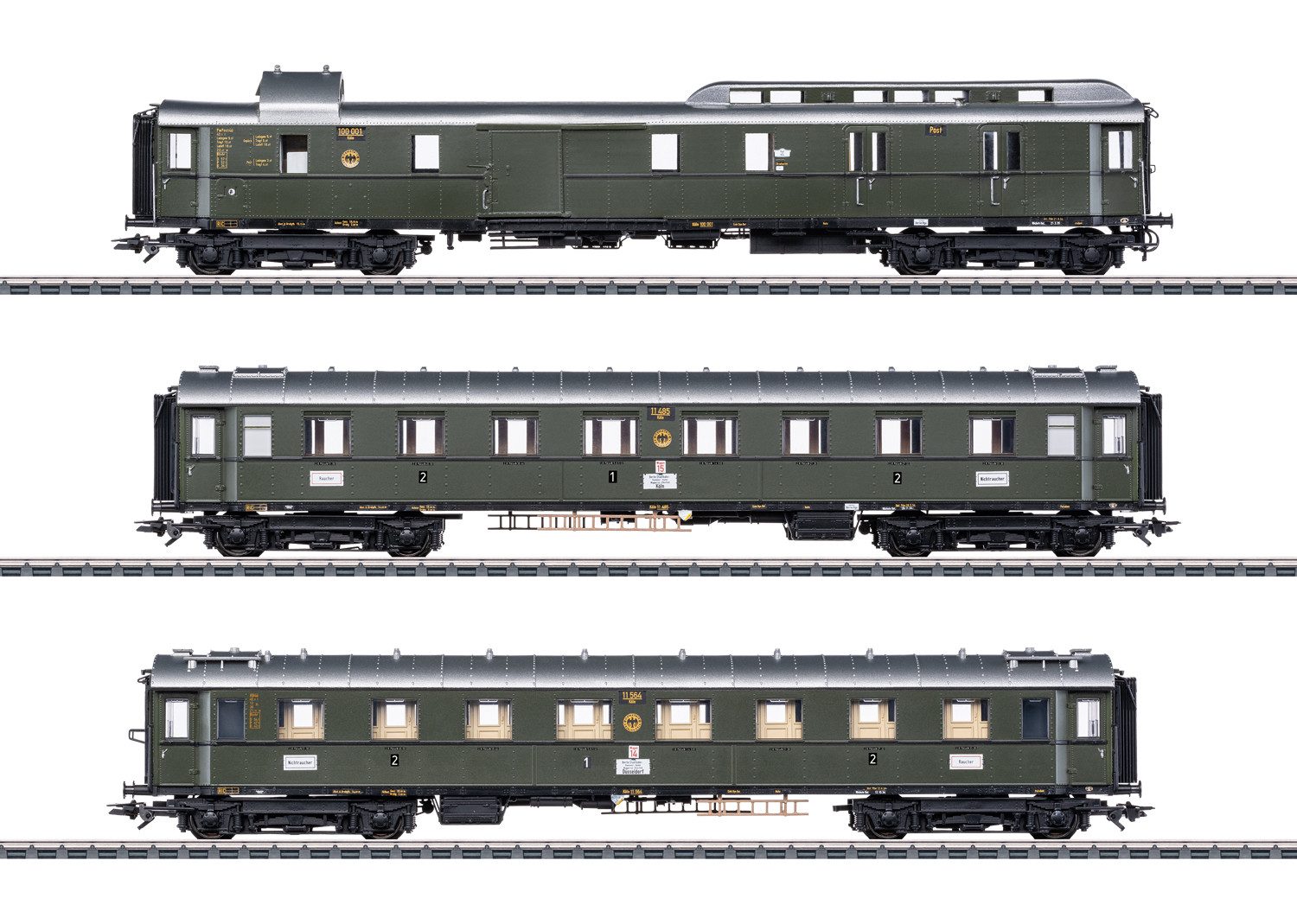 Märklin Personenwagen Schnellzugwagen-Set FD 226 zur Baureihe 01 - 42490, Spur H0, mit Licht