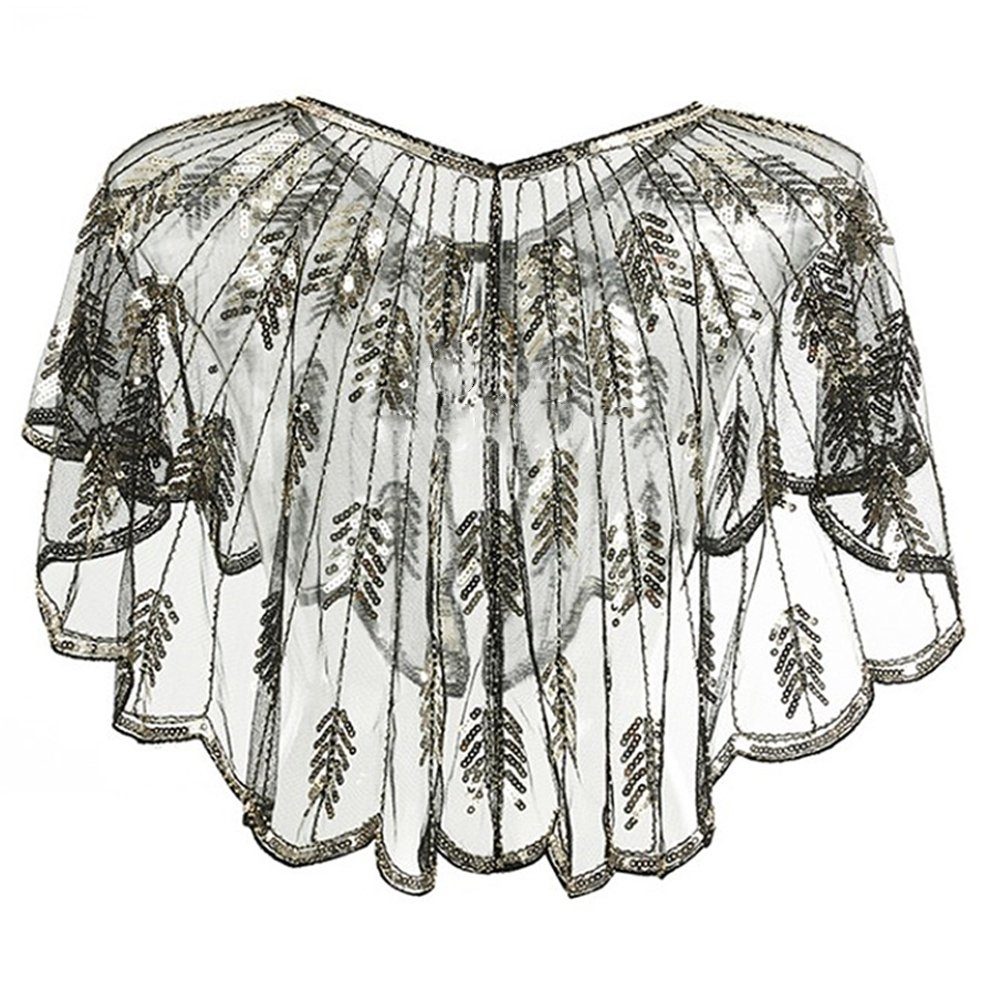 Elegant, Damen 20er Schal Schal Jahre Abendkleid,Poncho Dekorative für der Gatsby-Party-Kostüm für Stola (1-St), Damen Frauen
