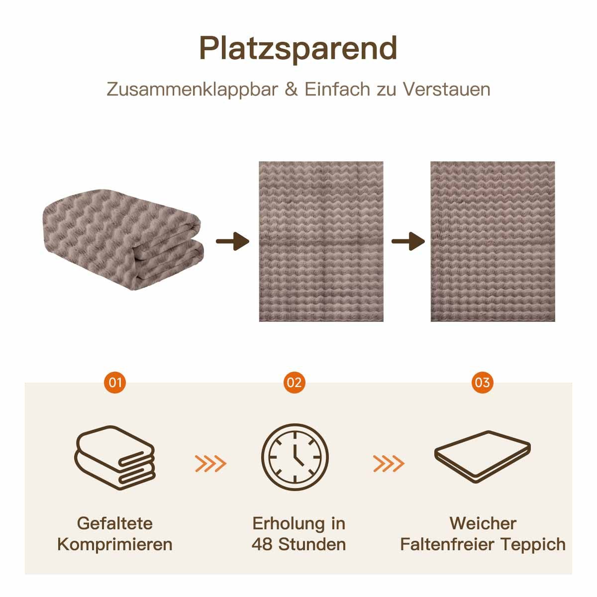 PURECOZY Hochflor-Teppich aus Mikrofaser, weich, rutschfest & maschinenwaschbar, Quadratisch, Höhe: 23 mm, geeignet für verschiedene Innenräume