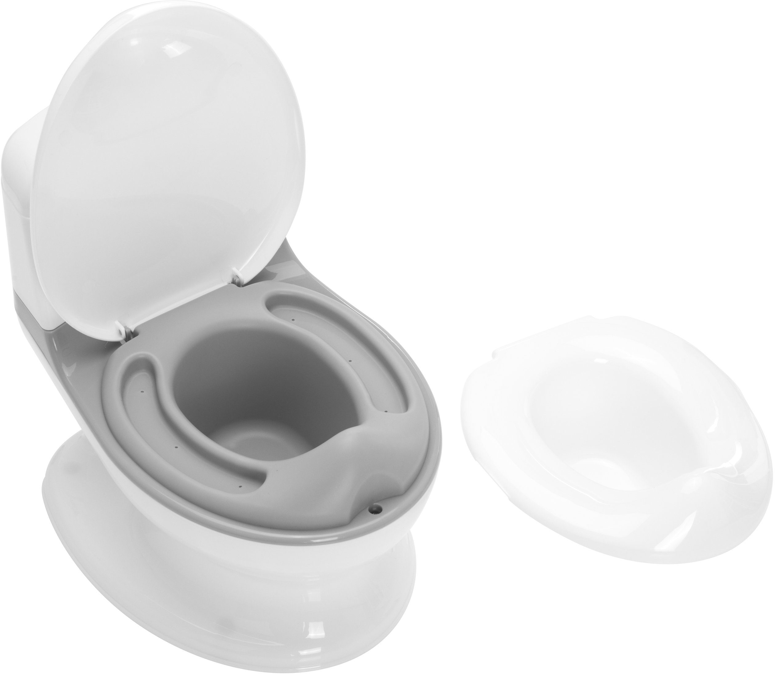 weiß/grau, Lichteffekte Fillikid Toilette, inkl. und Mini Töpfchen Sound-
