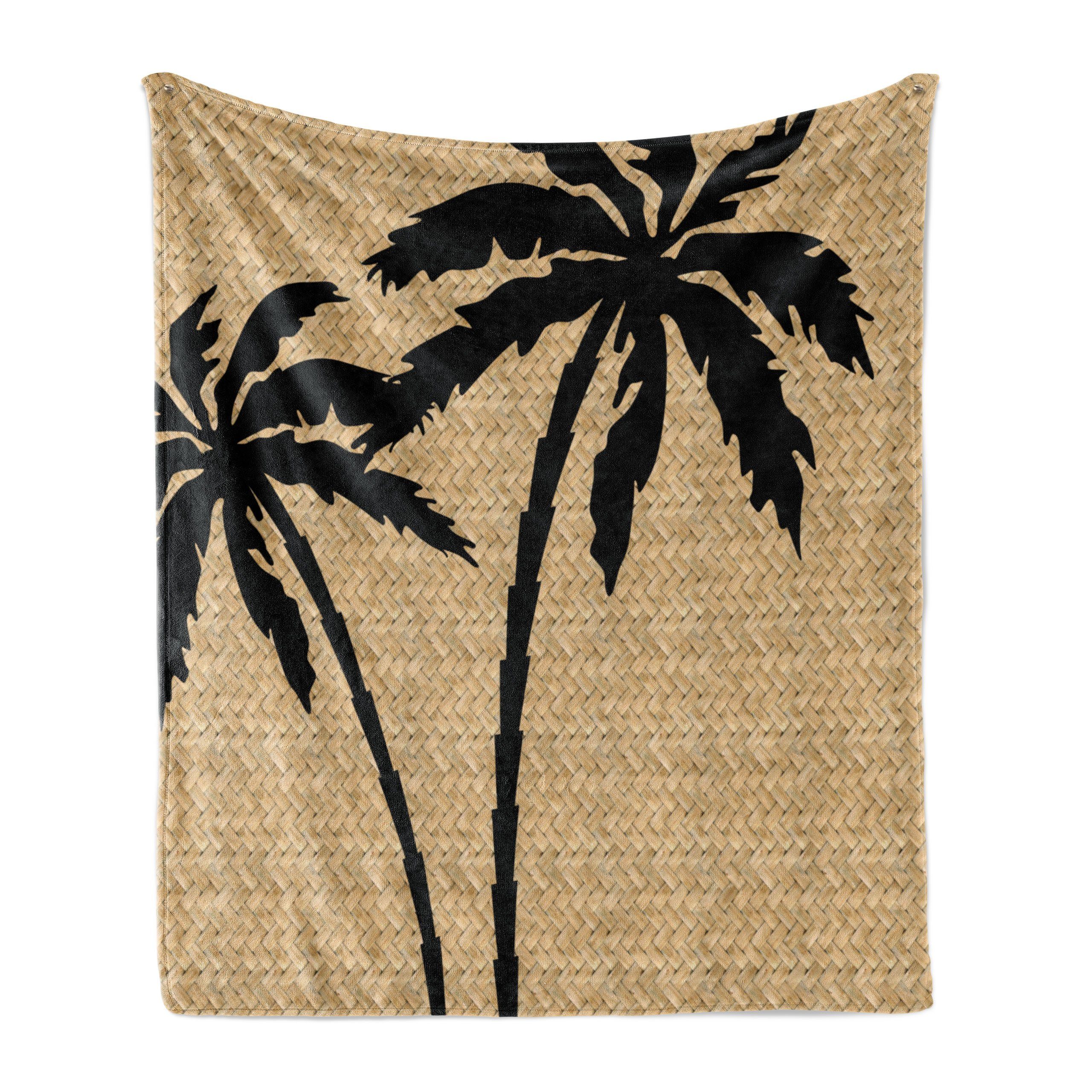 Gemütlicher Innen- Silhouetten Palme Tropisch den Außenbereich, Plüsch Abakuhaus, Wohndecke und für