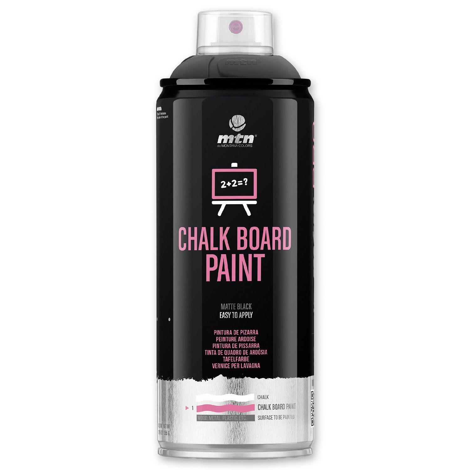 MTN Sprühlack Sprühlack MTN PRO, Kreidetafel Lack, Schwarz, 400ml