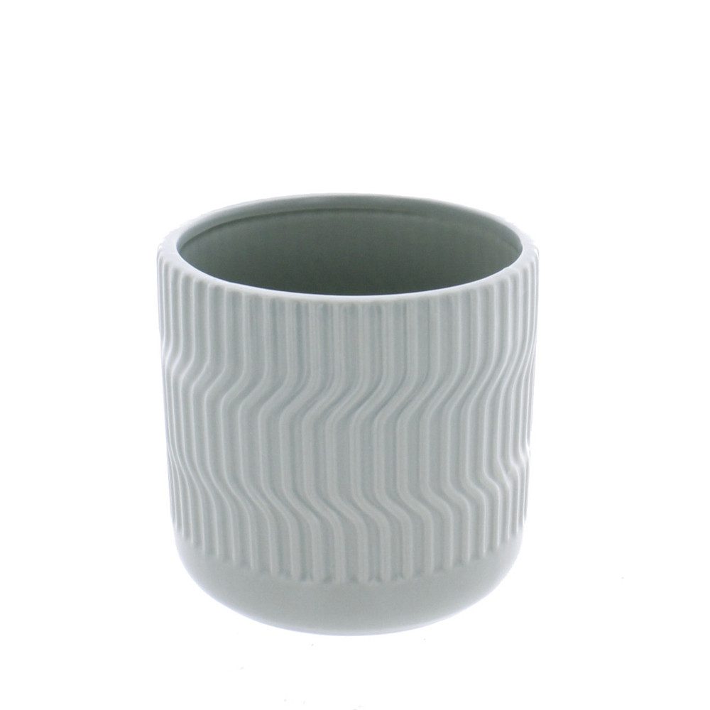 MICA Blumentopf Pflanztopf aus Keramik - grün - ca. 12 cm