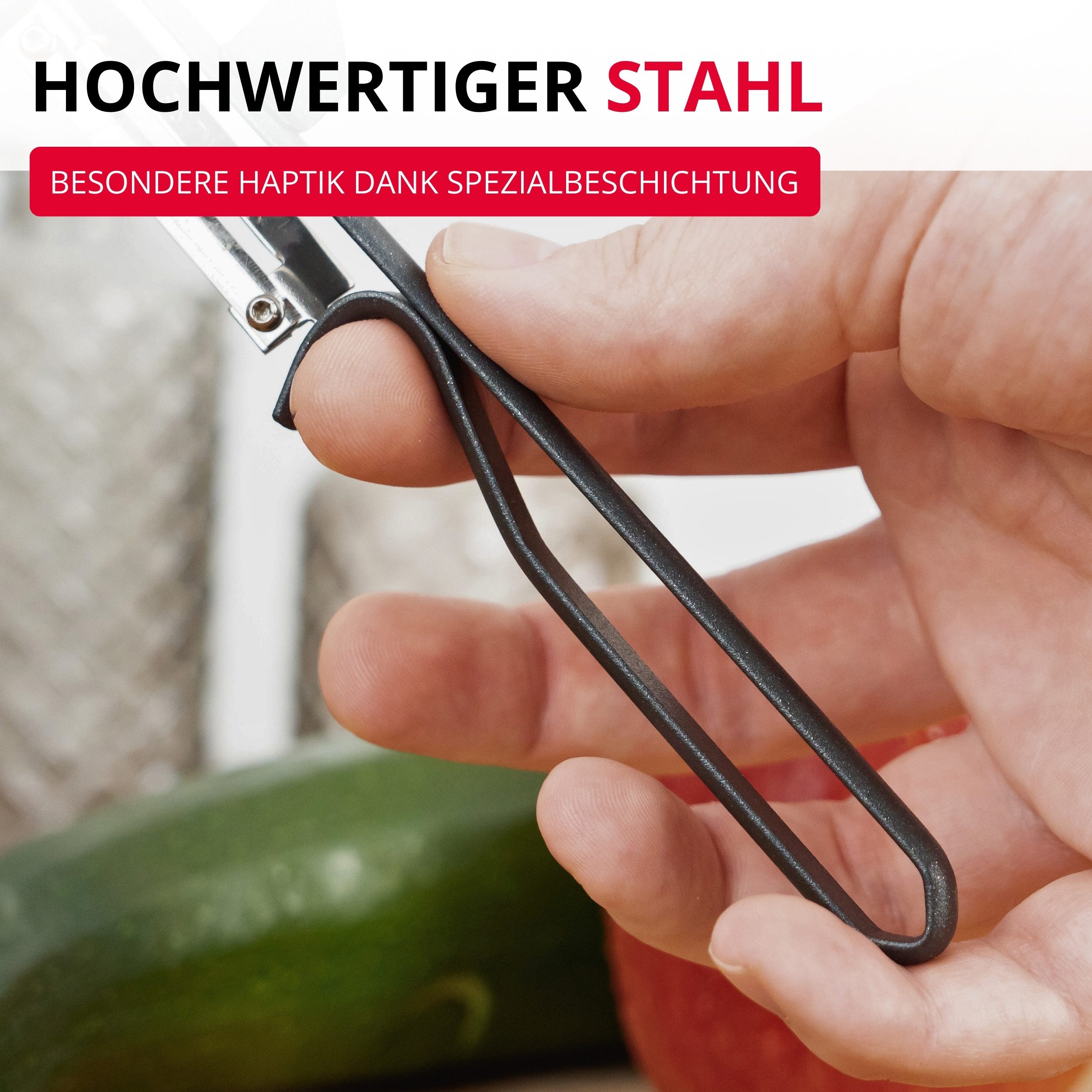 WESTMARK Sparschäler 1 Stk. – Ergonomischer Kartoffelschäler – Universalschäler – Anthrazit, griffige Haptik, Made in Germany – Bild 5 von 5