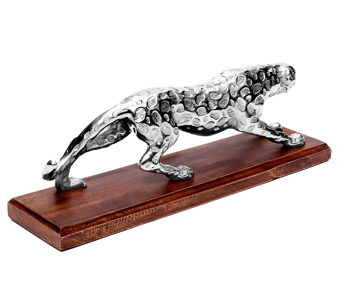 Silber Panther Deko Dekofigur Leopard Panther Figur Figur Skulptur Brillibrum Metall