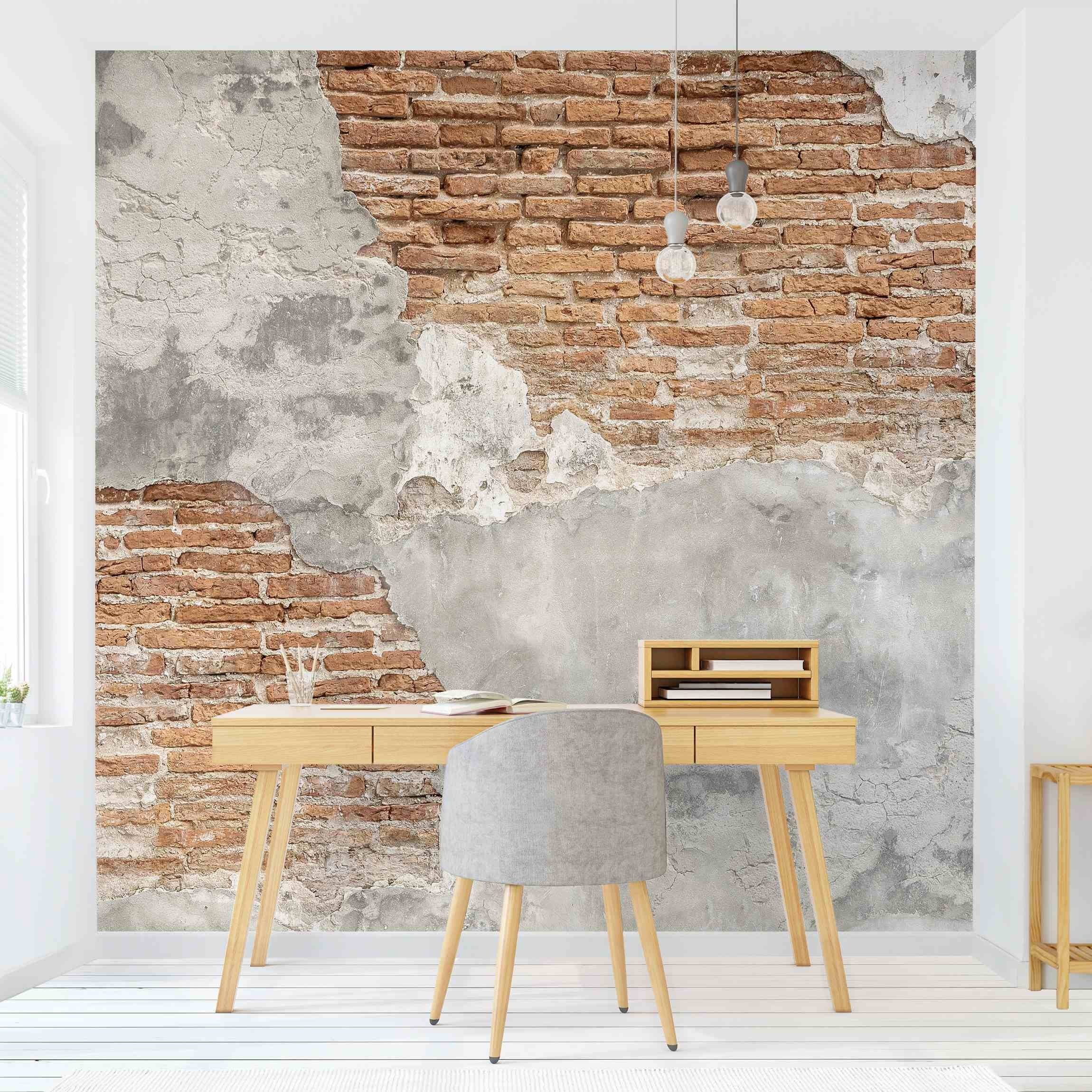 Bilderdepot24 Vliestapete Beton Shabby Backstein Wand Betonoptik Tapete Industrial Rustikal, Glatt, Matt, (Vliestapete inkl. Kleister oder selbstklebend), Wohnzimmer Schlafzimmer Küche Flur Fototapete Motivtapete Wandtapete