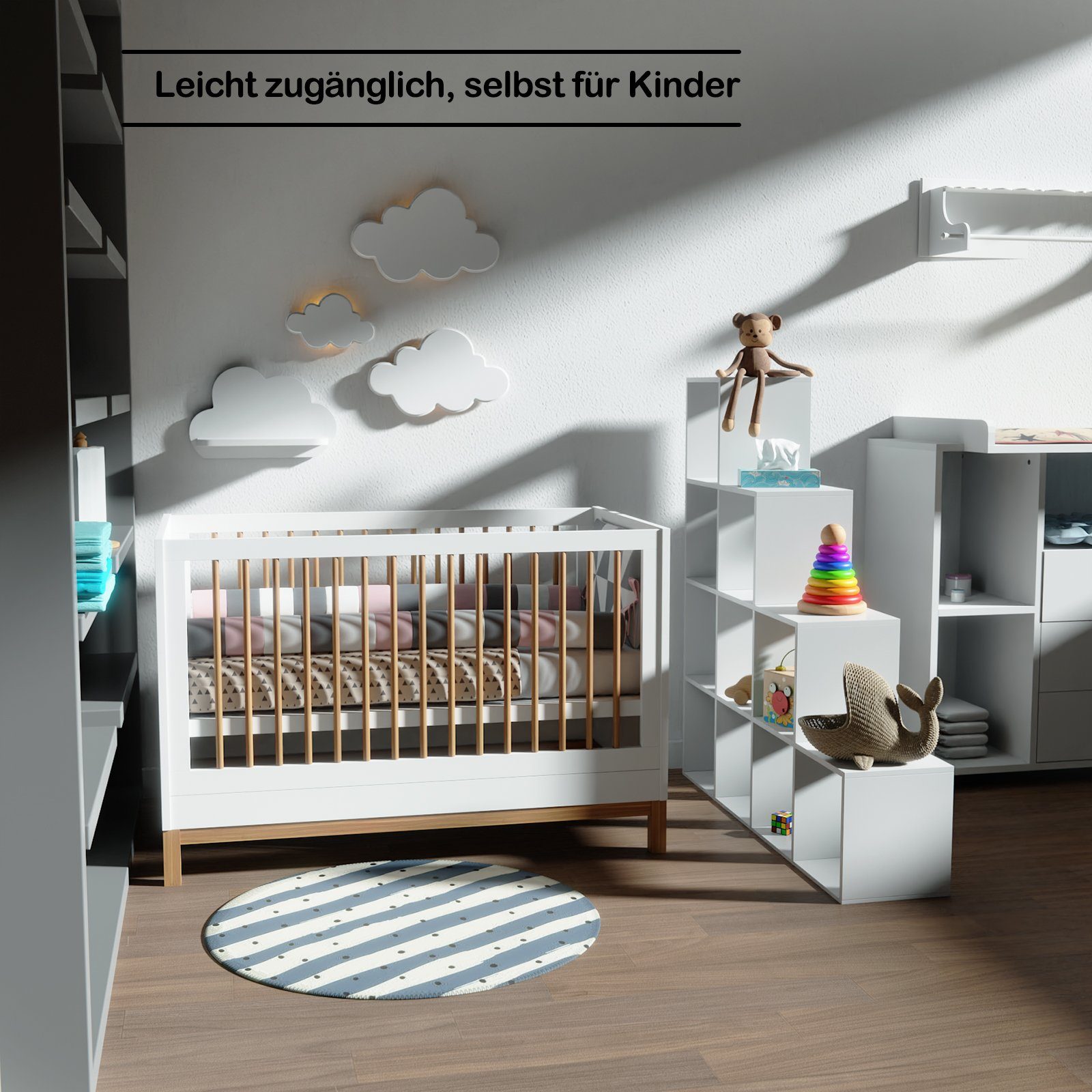MIADOMODO Raumteiler Treppenregal- Weiß/Braun, 6/10 Fächer, günstig online kaufen
