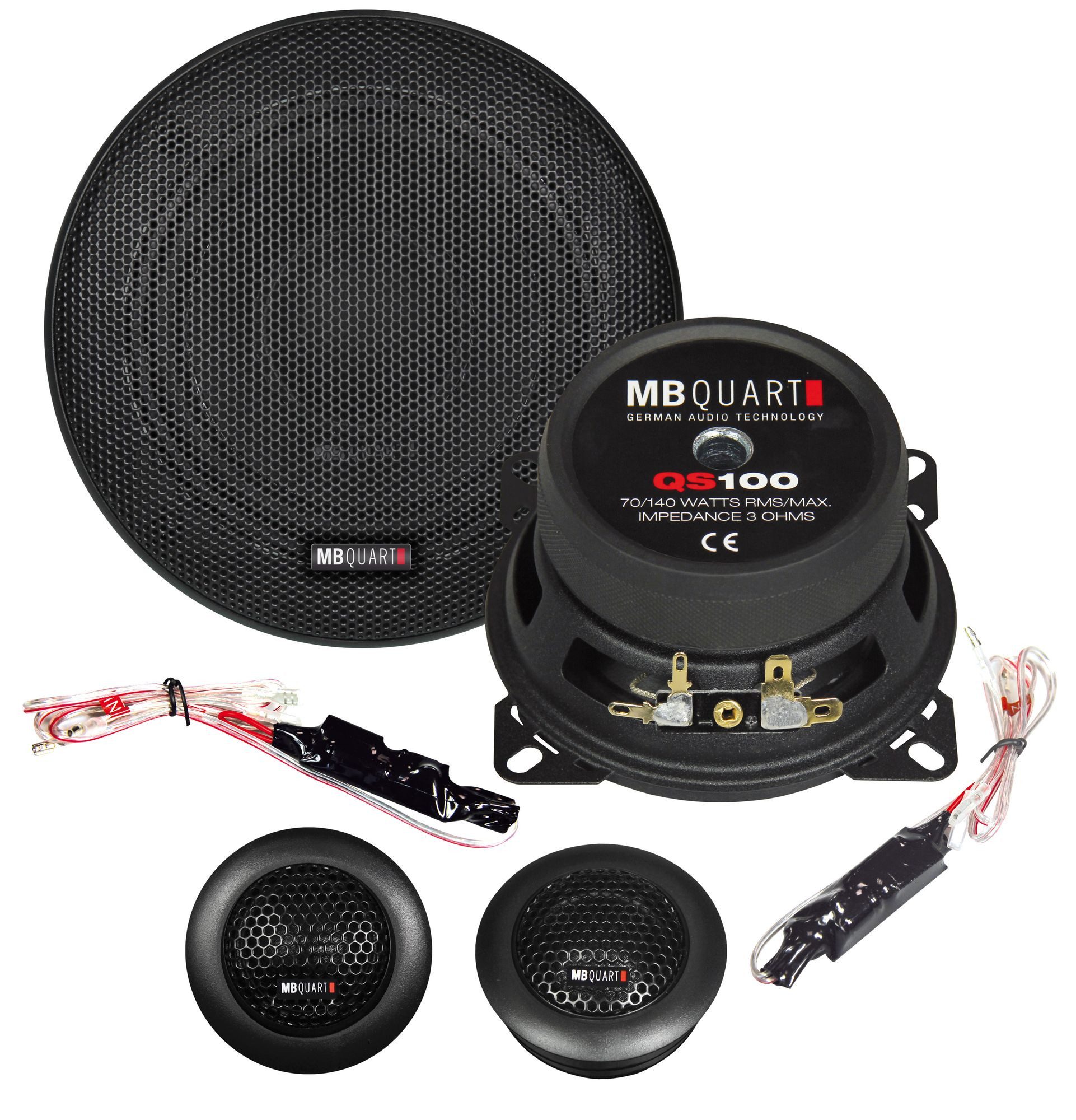 MB Quart MB Quart QS100, 10 cm (4) 2-Wege Komponenten-System Auto-Lautsprecher (70 W, 10 cm)