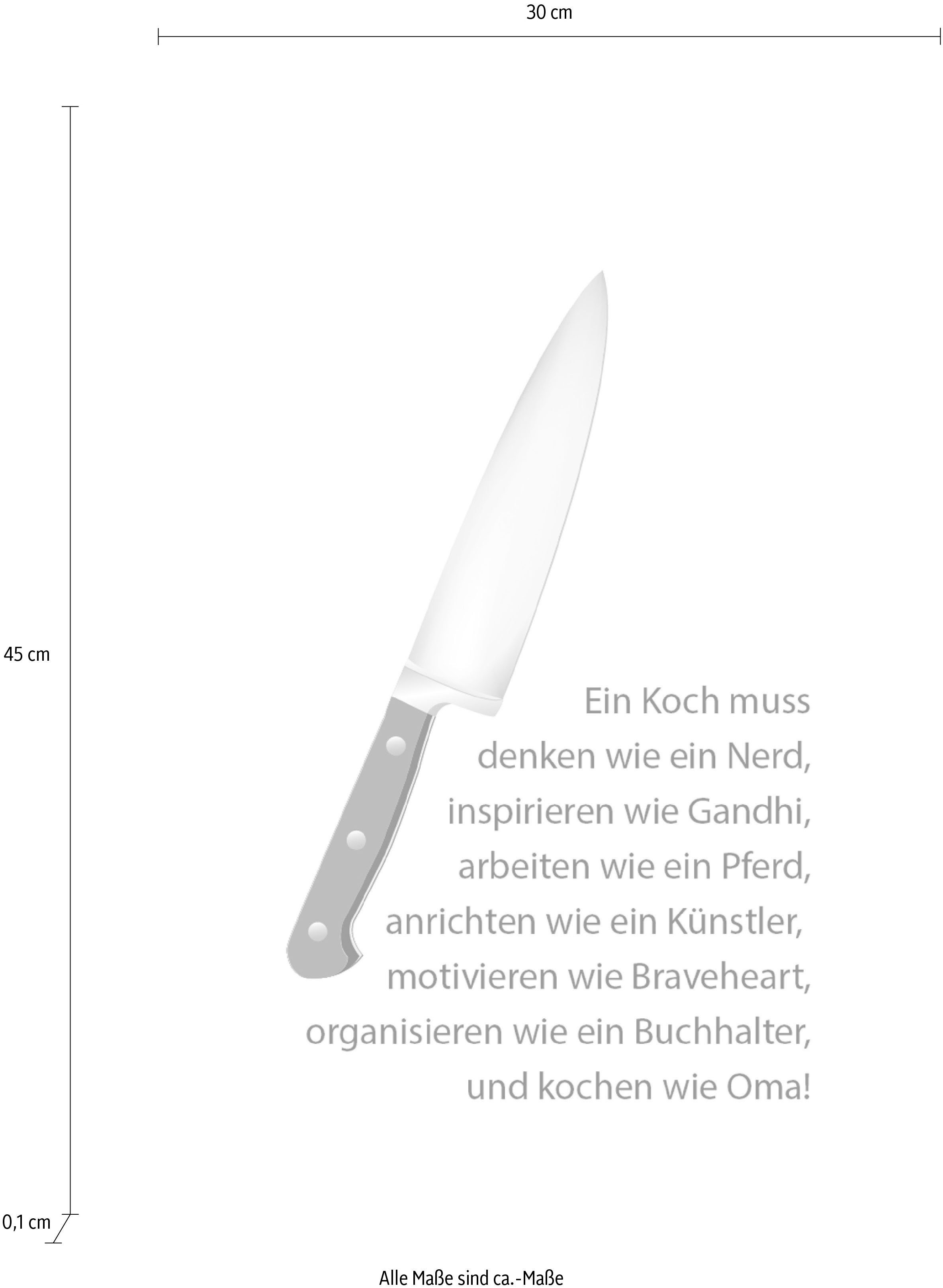 queence Wanddekoobjekt Messer, Stahlschild, Blechschild, Spruch, Witzig, Wanddeko, retro, 20x30cm