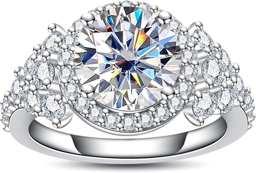 Jumpeak Diamantring 2KaratDiamantring,rund,RingefürMännerundFrauen,Trauring,Verlobungsring, geschenk für frau,geschenk für ehemann,Valentinstagsgeschenk