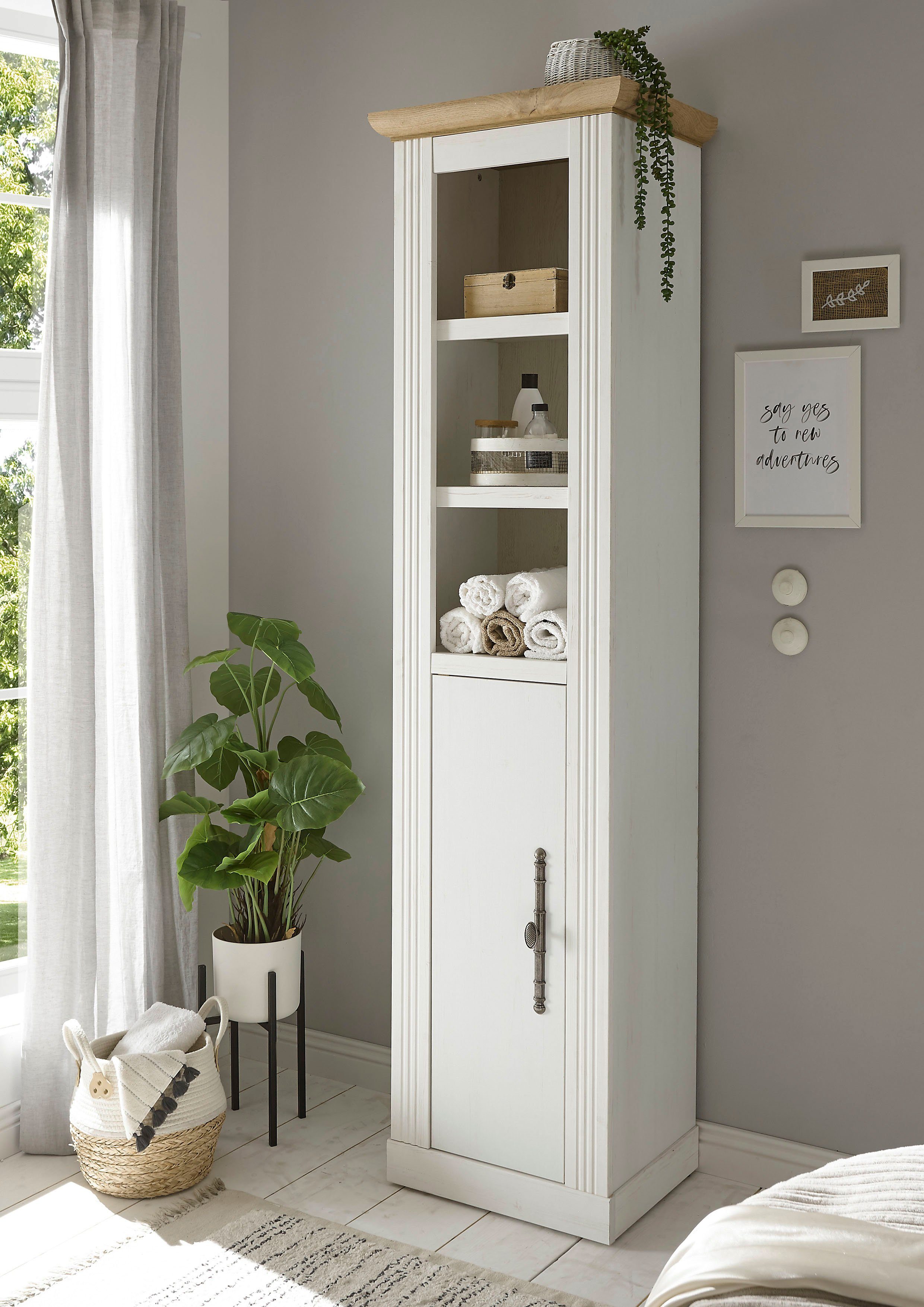 Stauraumschrank Weiss Landhausstil, WESTMINSTER Dekor Pinie affaire Home exclusiv im by romantischen