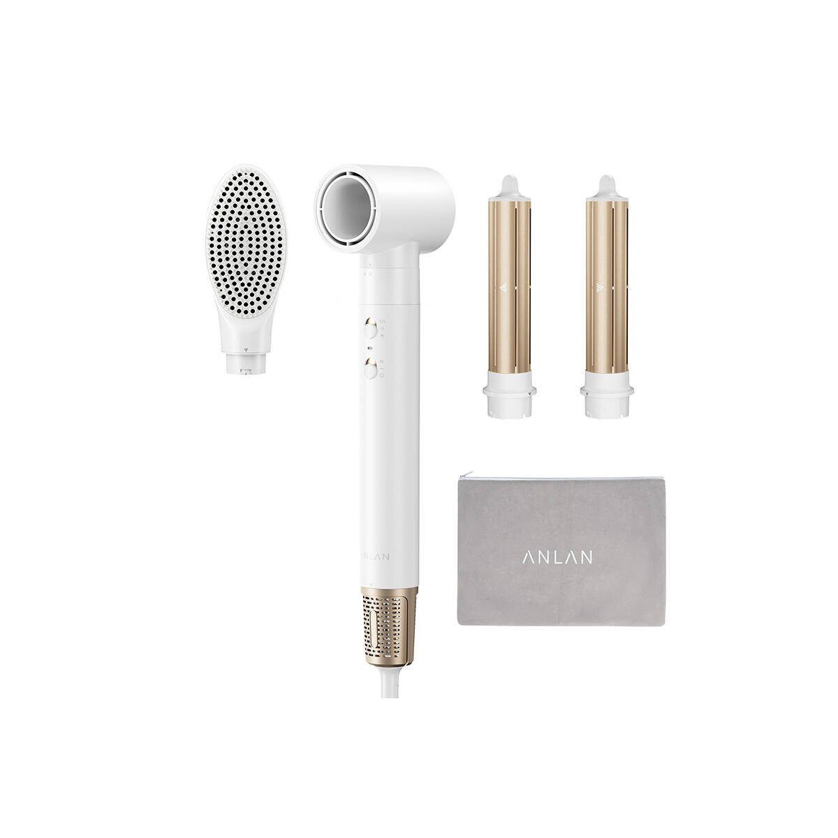 ANLAN Lockenstab 4in1 Haartrockner Lockenstab Glättung Lockenwickler