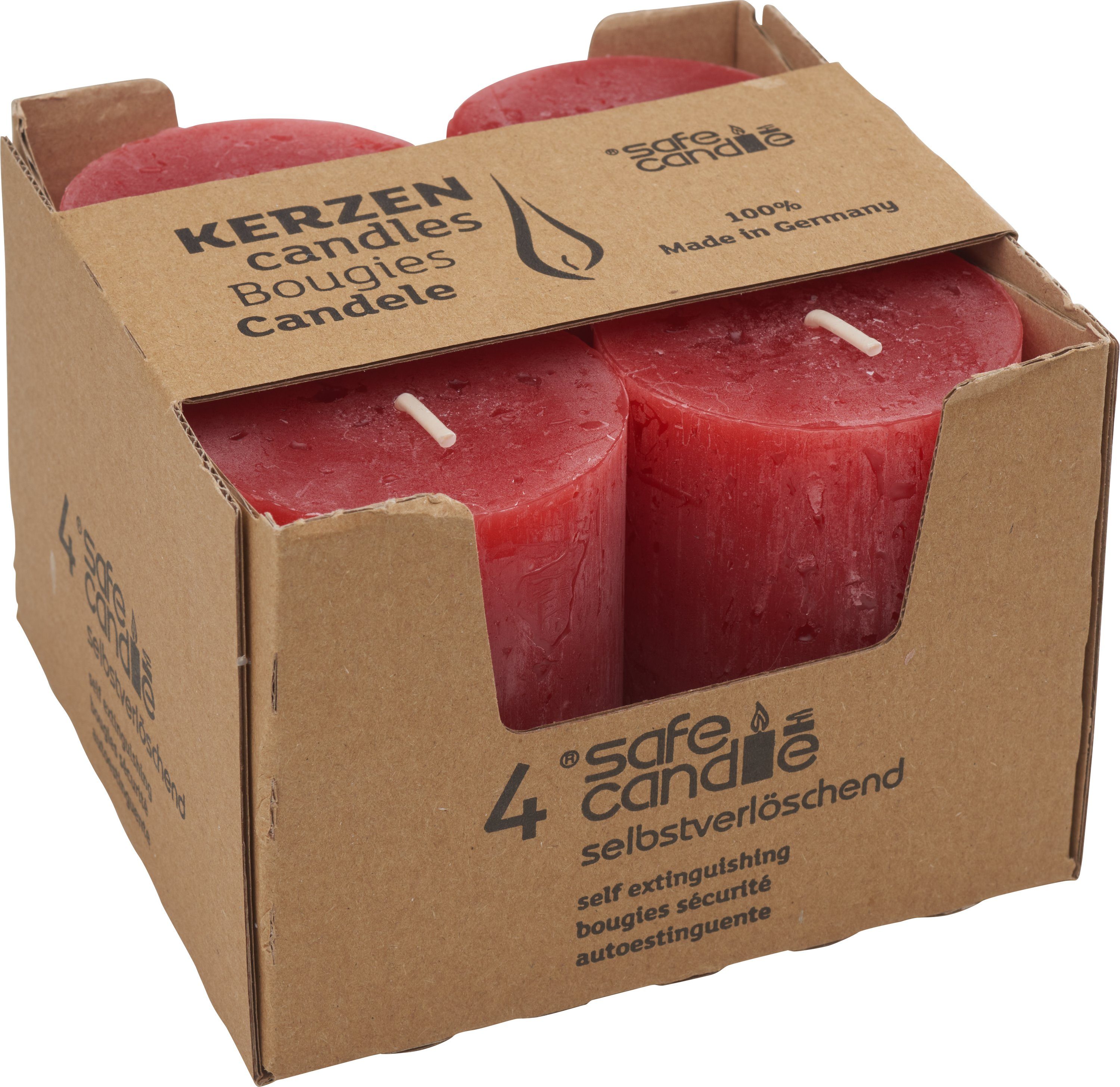 Wenzel Stumpenkerze Stumpenkerze Rustik, 4 Stück günstig online kaufen