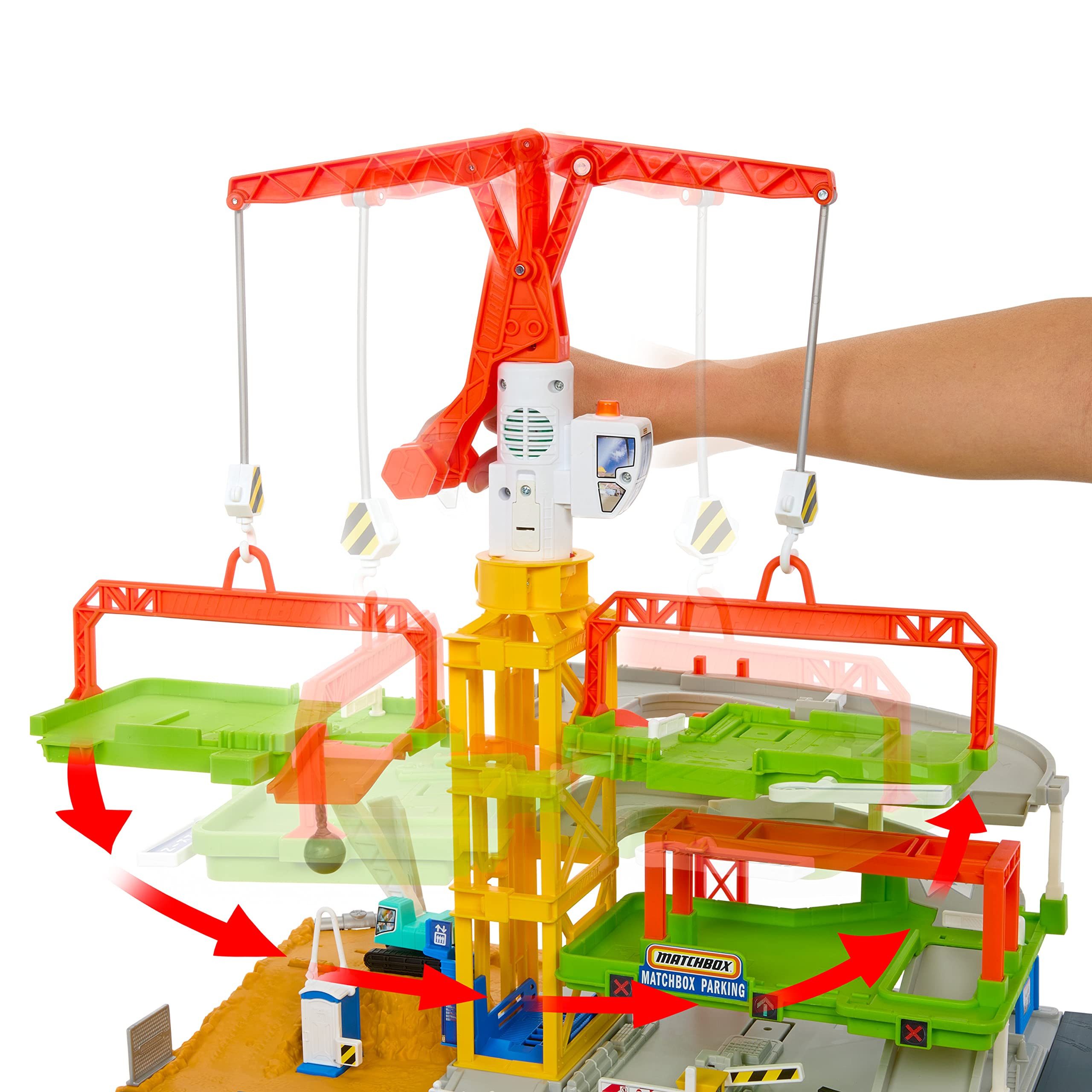 MATCHBOX Modellauto Action Drivers Riesen Baustelle Spielset, Maßstab 1:64