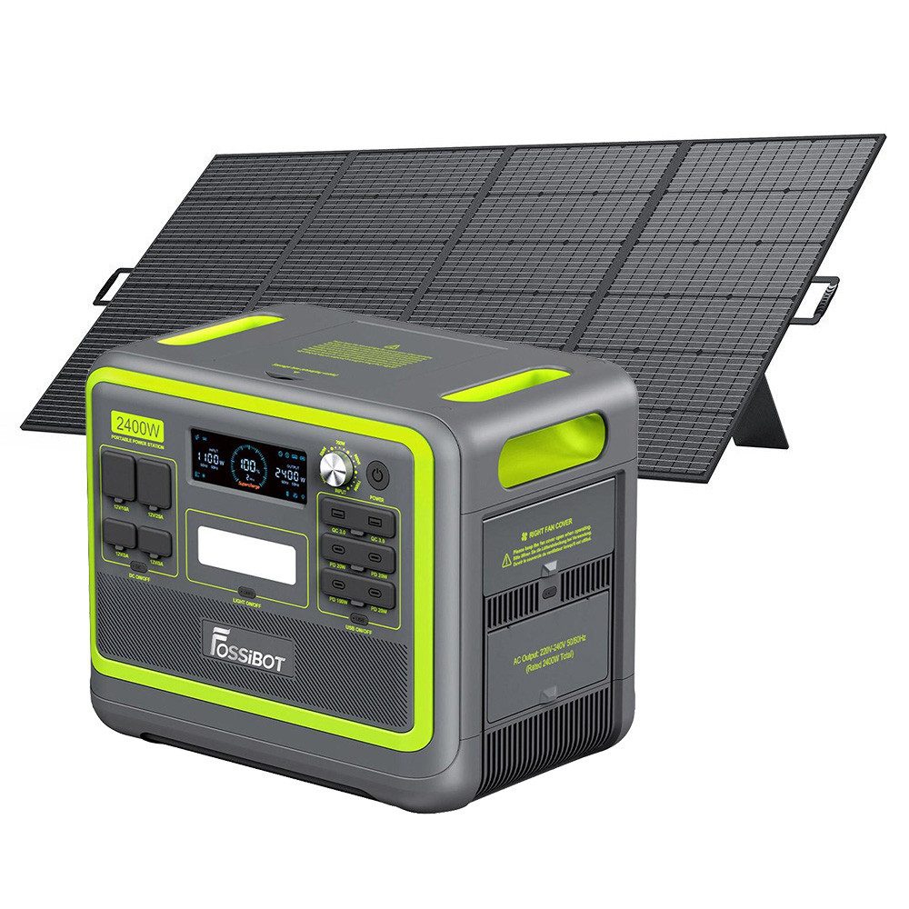 Fossibot Генераторы F2400+ SP420 Solar Panel, Solargenerator mit 420W Solar Panel, Tragbare Powerstation